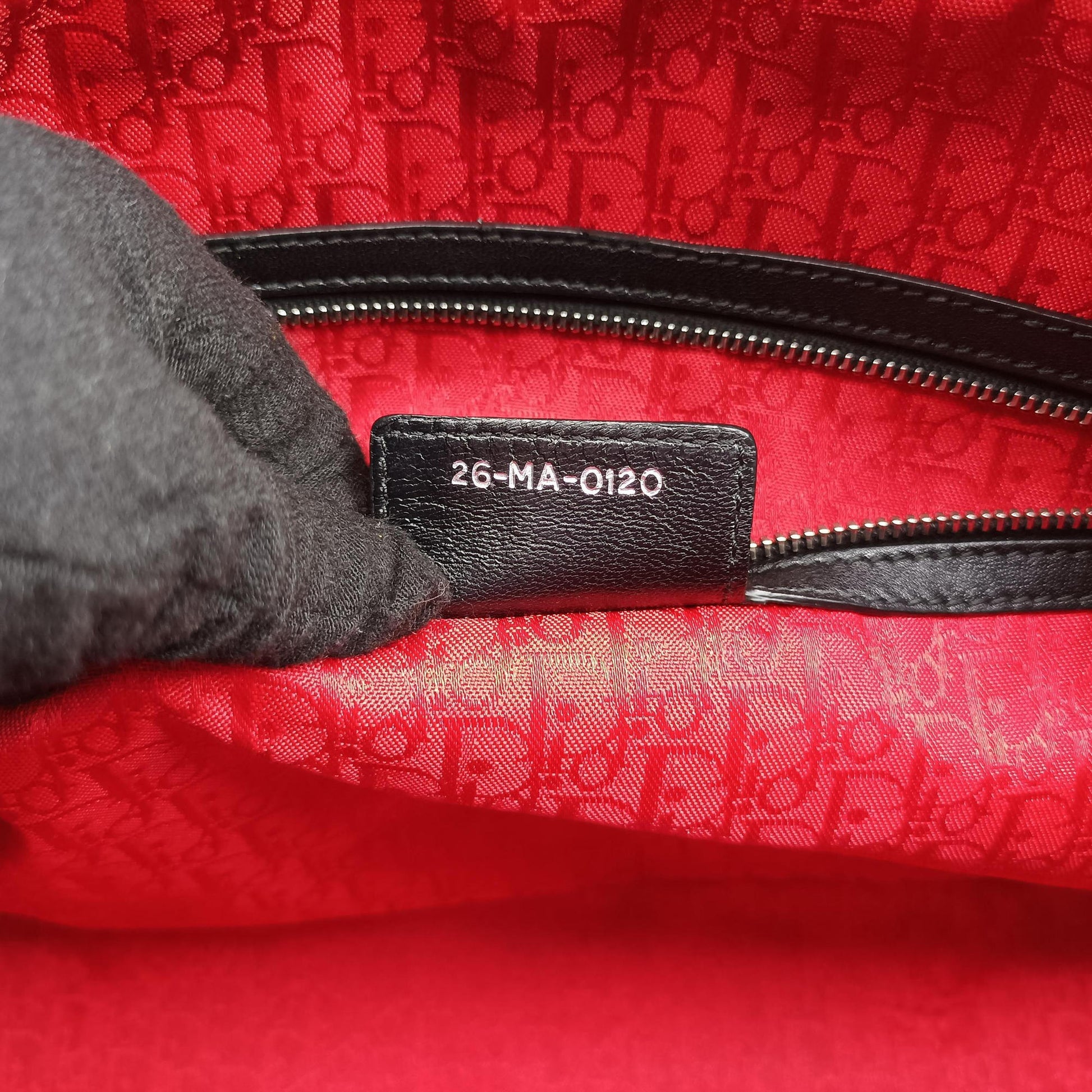 Lady Dior Black lambskin 26-MA-0120レディディオール ブラック ラムスキン 26-MA-0120