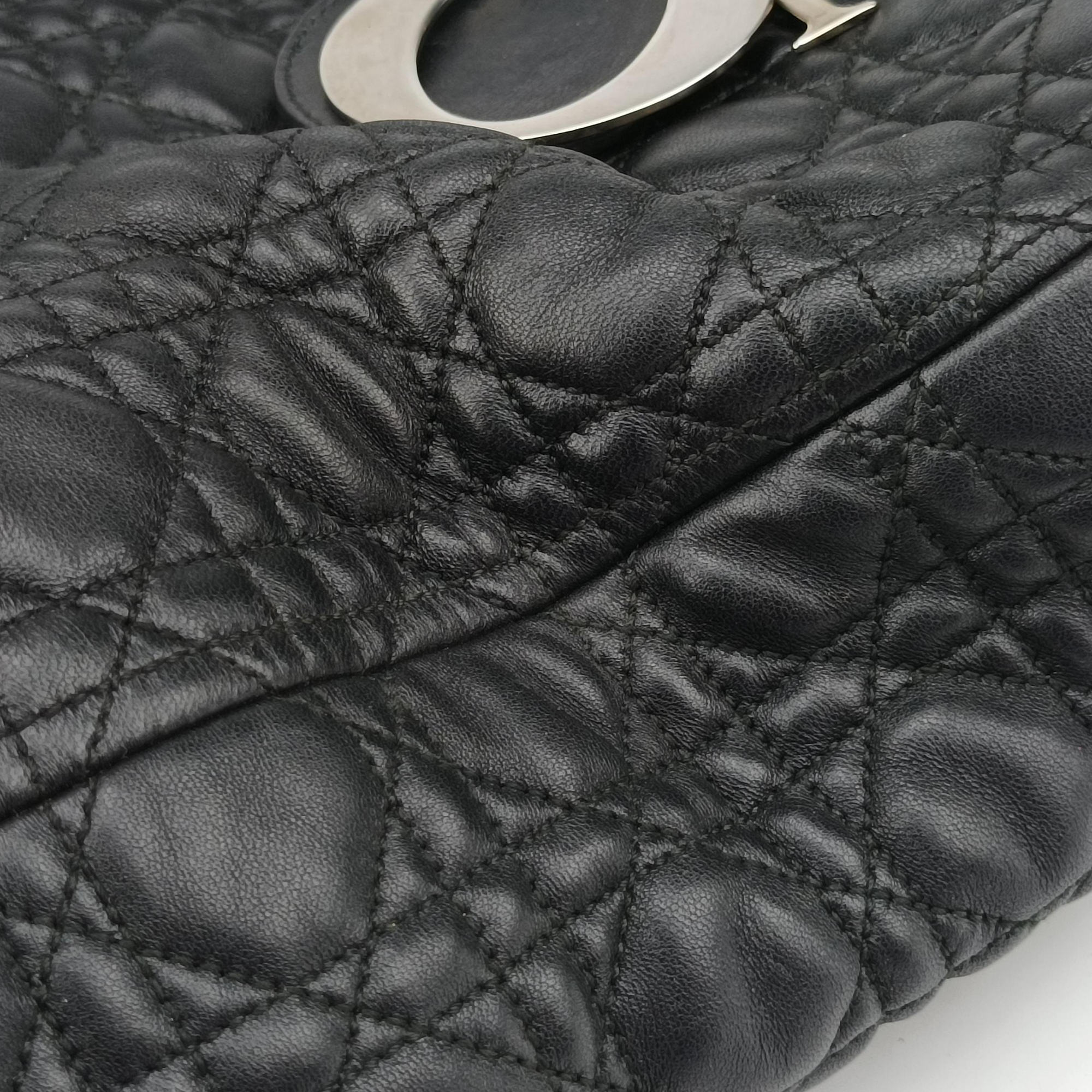 Lady Dior Black lambskin 26-MA-0120レディディオール ブラック ラムスキン 26-MA-0120