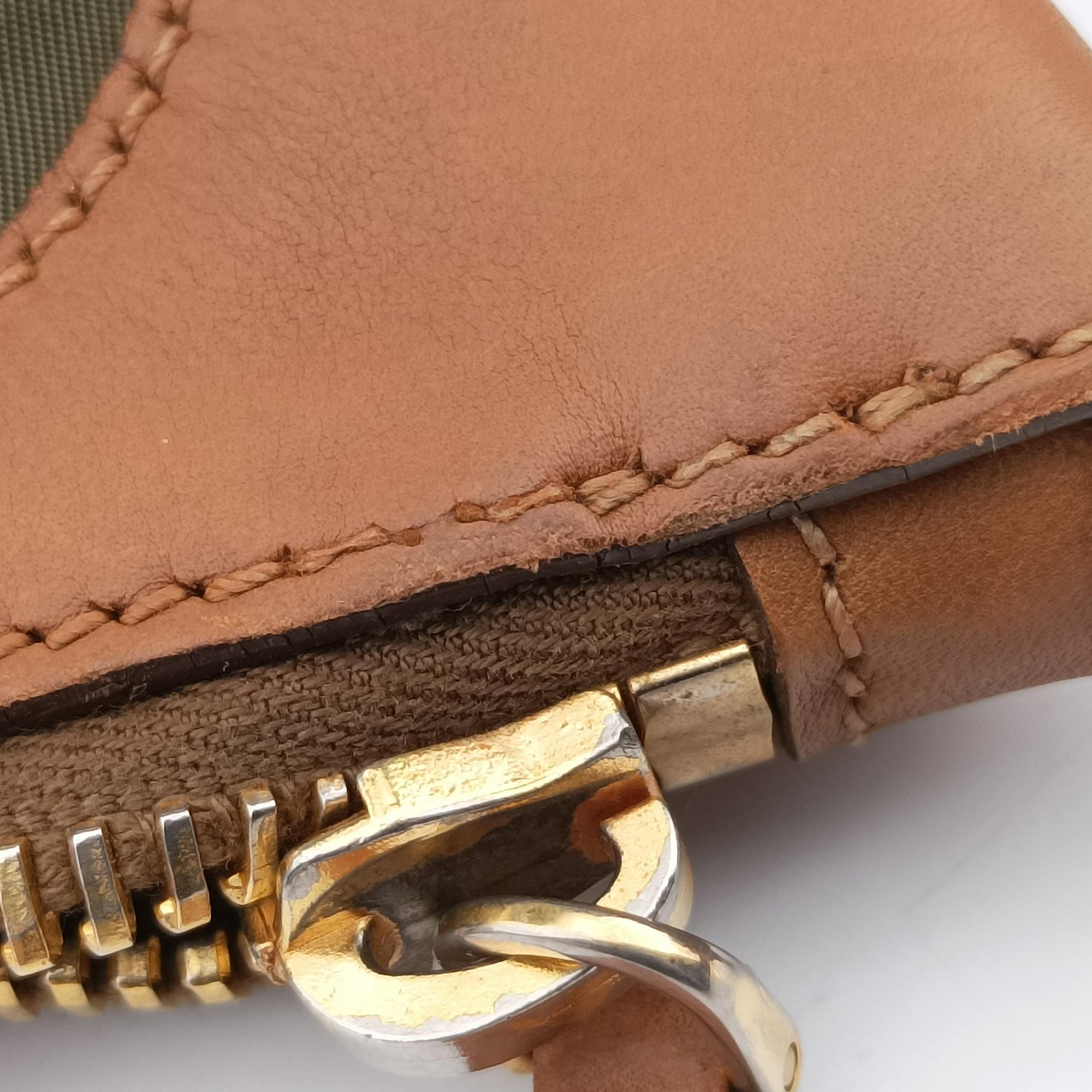 triangle logo Green x brown Nylon x leather 129トライアングルロゴ グリーン×ブラウン ナイロンｘレザー 129