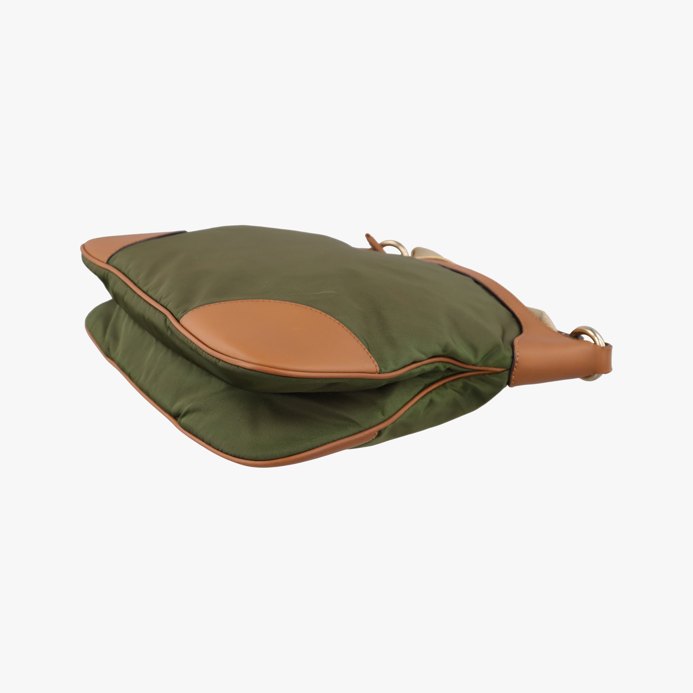 triangle logo Green x brown Nylon x leather 129トライアングルロゴ グリーン×ブラウン ナイロンｘレザー 129