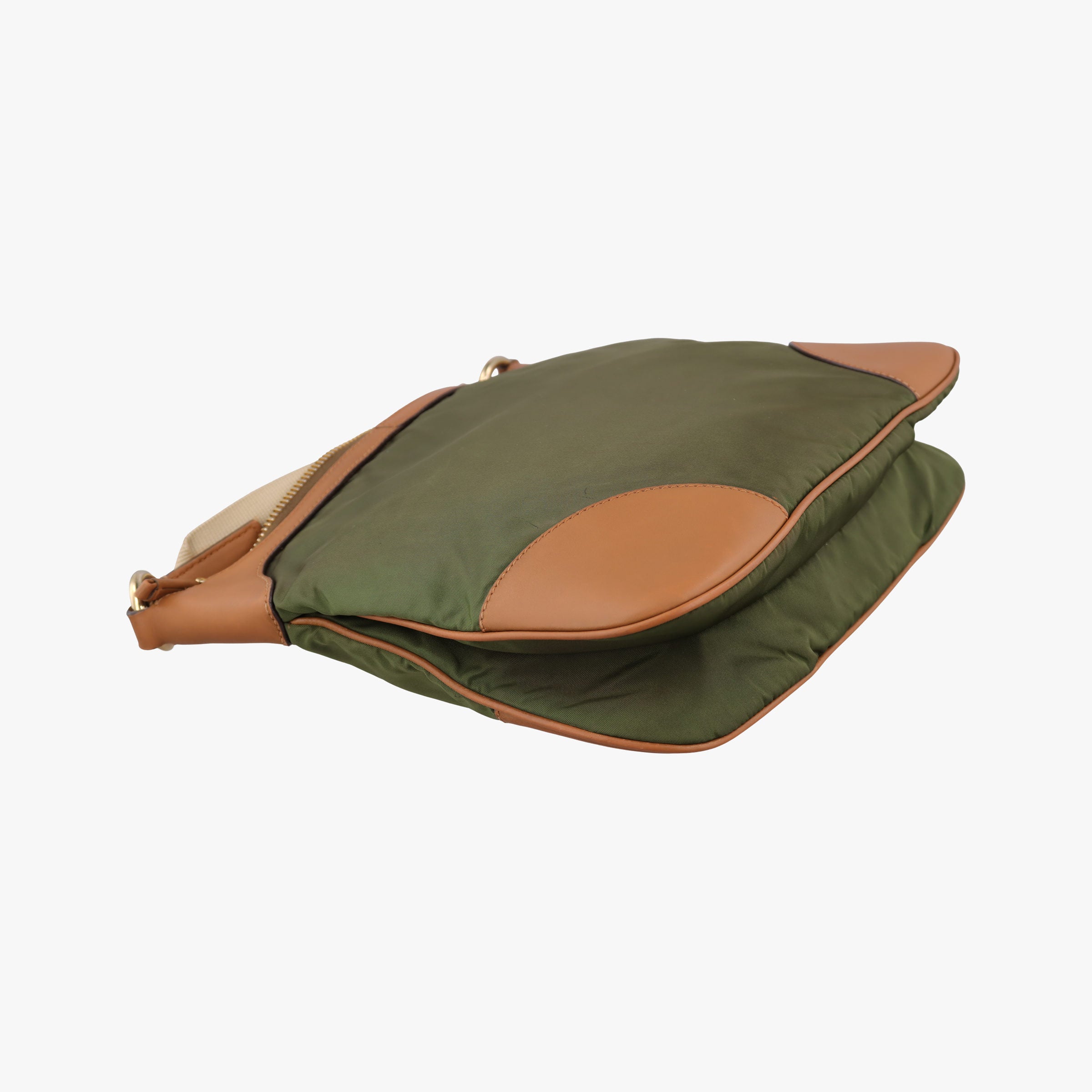 triangle logo Green x brown Nylon x leather 129トライアングルロゴ グリーン×ブラウン ナイロンｘレザー 129