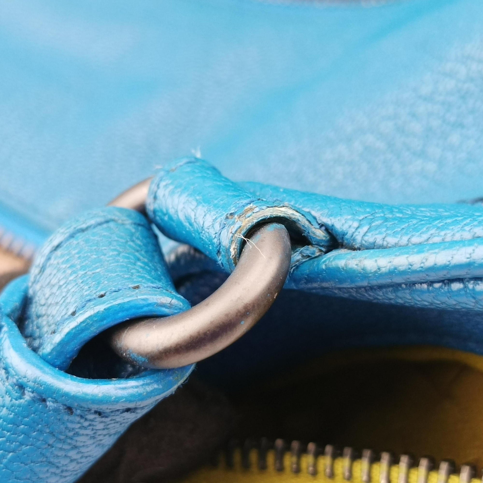 Boston Zip Detail Blue Leather B03080272Rボストン ジップ ブルー レザー B03080272R