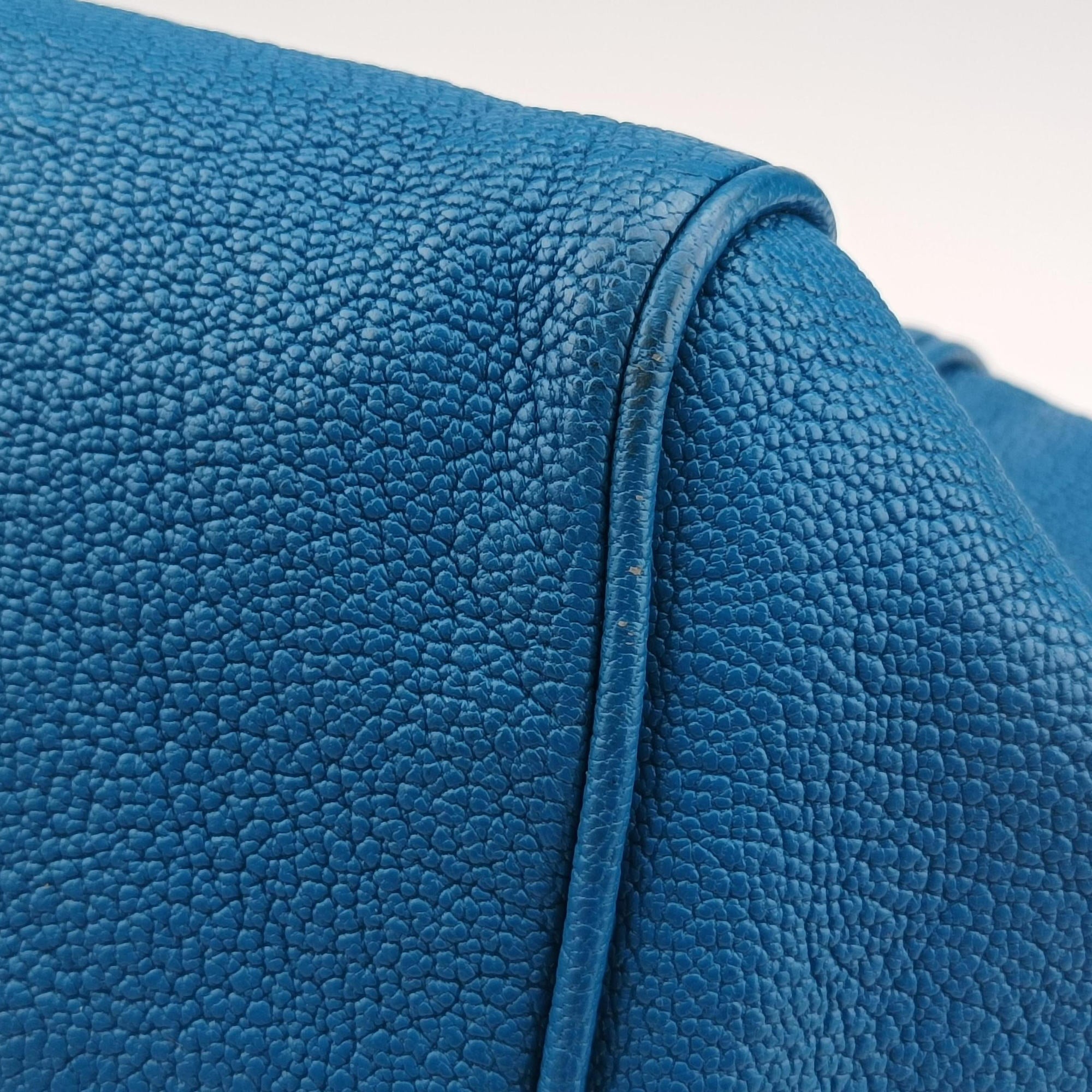 Boston Zip Detail Blue Leather B03080272Rボストン ジップ ブルー レザー B03080272R
