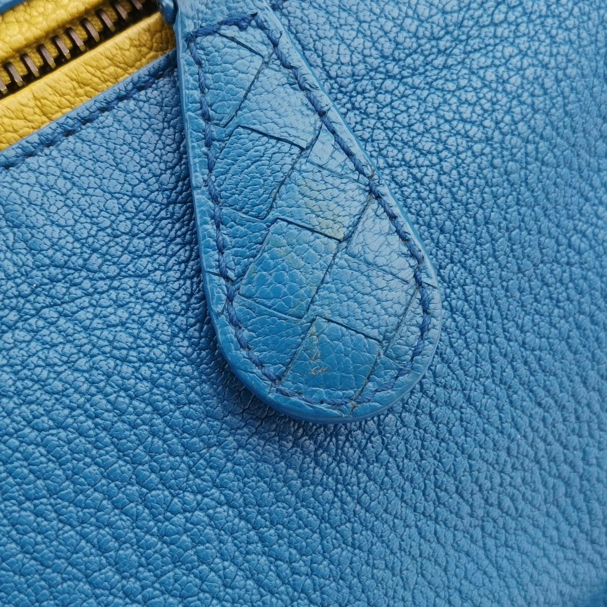 Boston Zip Detail Blue Leather B03080272Rボストン ジップ ブルー レザー B03080272R