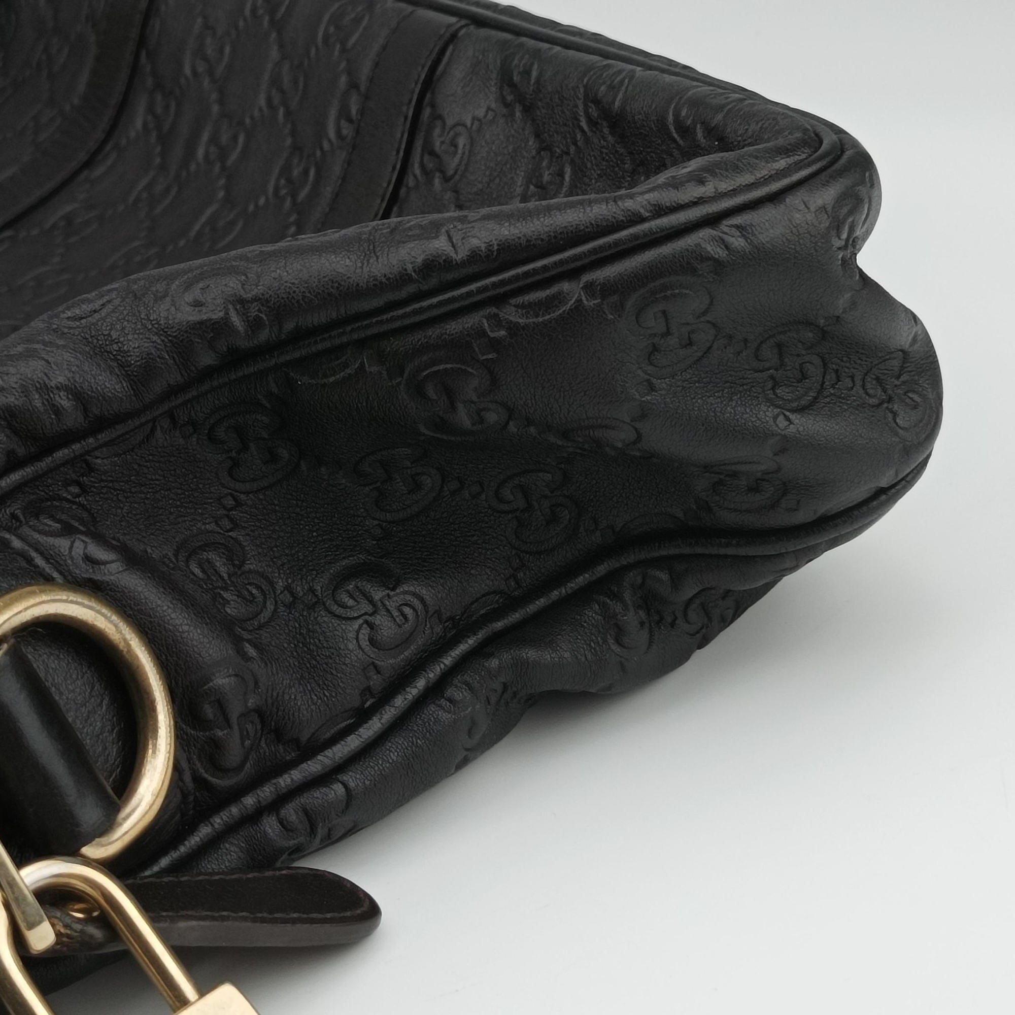 Guccissima Black Leather 208463 E014447351グッチシマ  ブラック レザー 208463 E014447351