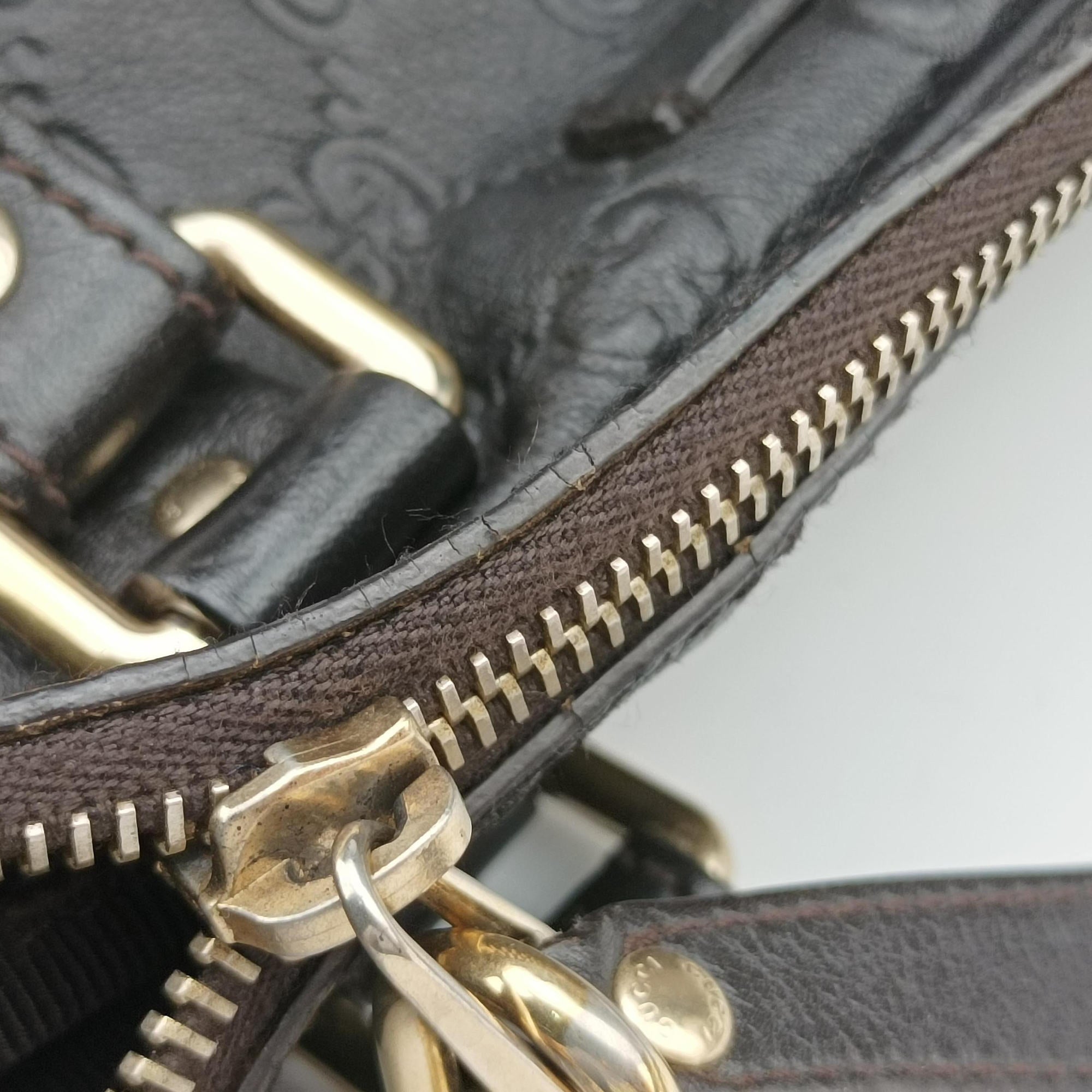Guccissima Black Leather 208463 E014447351グッチシマ  ブラック レザー 208463 E014447351