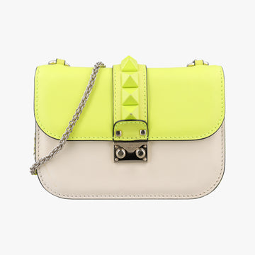 Rockstud Glam Lock yellow×white Leather BS-G312VMR1ロックスタッズグラムロックスモール イエロー×ホワイト レザー BS-G312VMR1