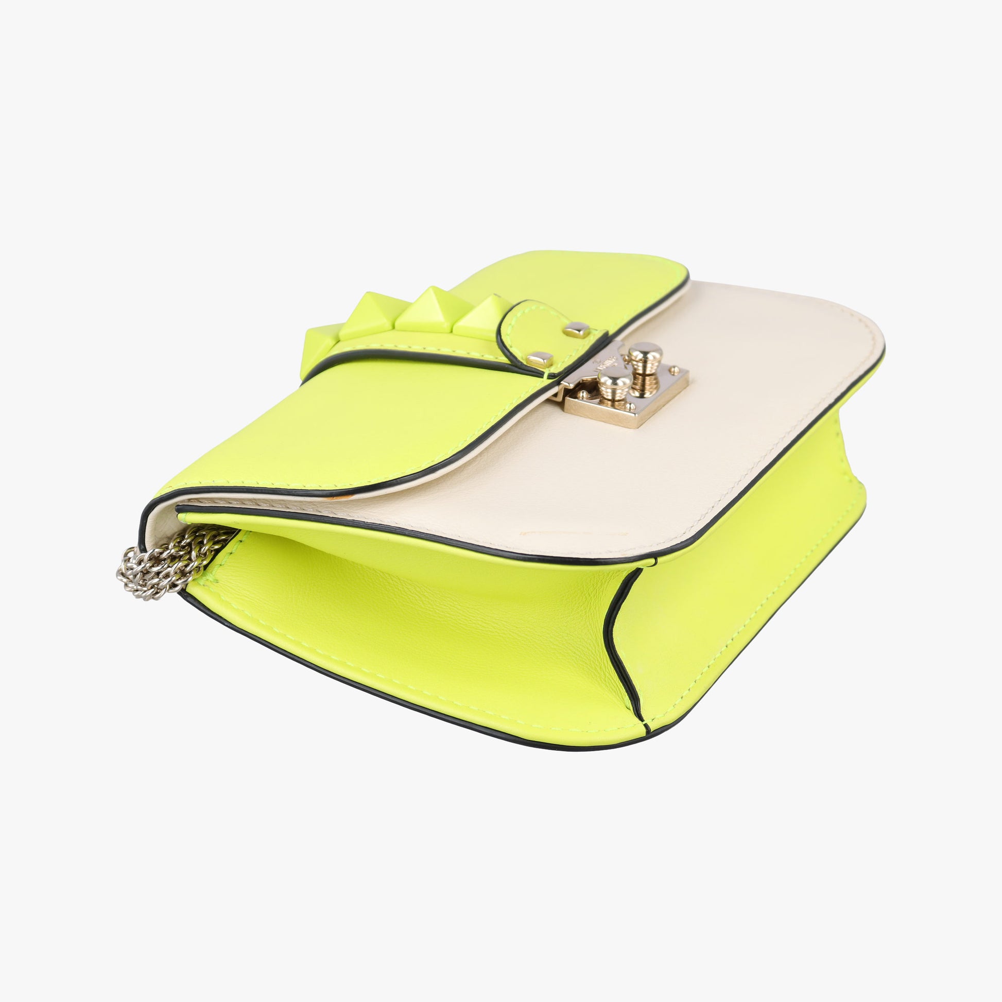 Rockstud Glam Lock yellow×white Leather BS-G312VMR1ロックスタッズグラムロックスモール イエロー×ホワイト レザー BS-G312VMR1