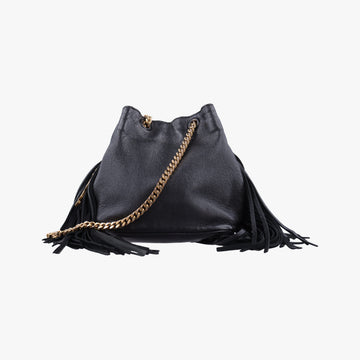 Festival Fringed Black Leather 434594 VLR434594.0416フェスティバル フリンジ ブラック レザー 434594 VLR434594.0416