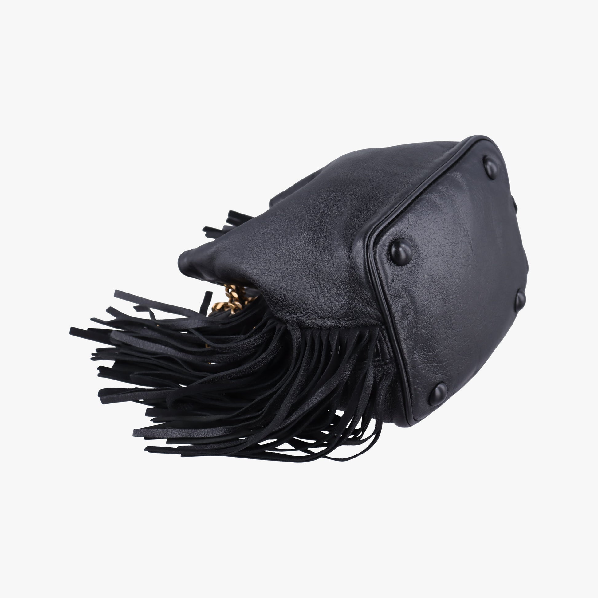 Festival Fringed Black Leather 434594 VLR434594.0416フェスティバル フリンジ ブラック レザー 434594 VLR434594.0416