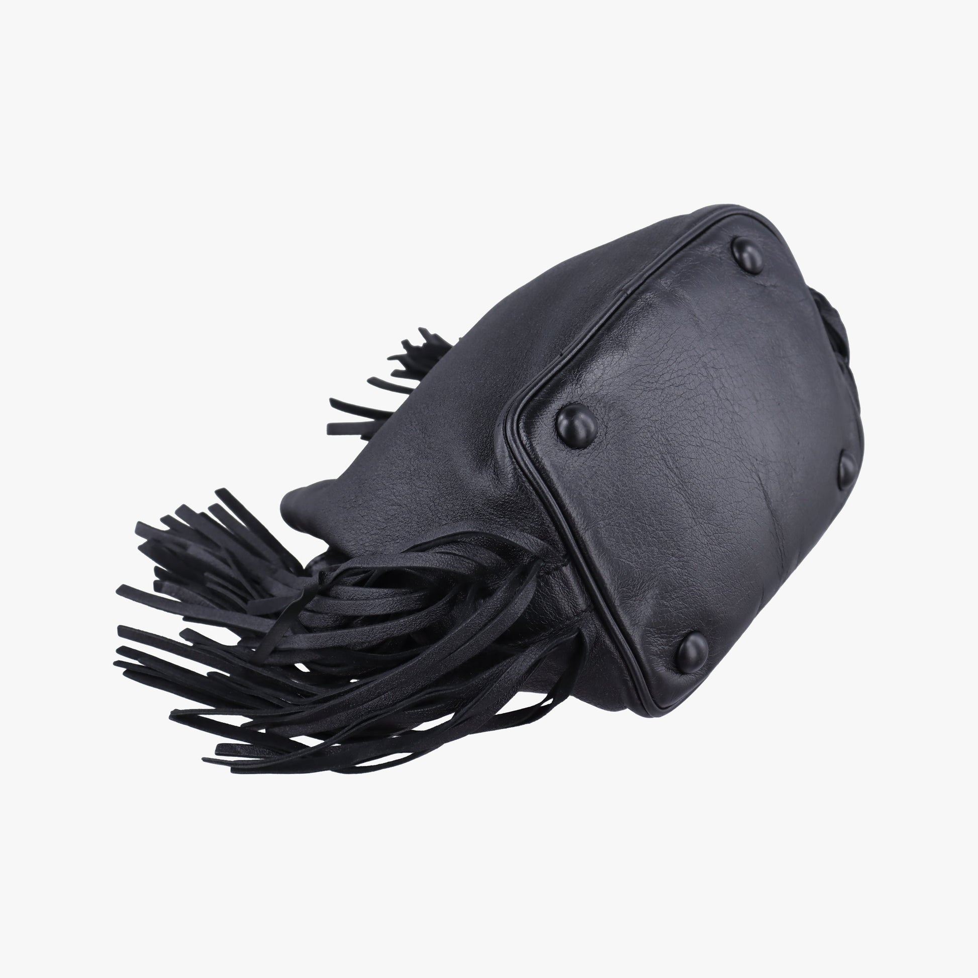 Festival Fringed Black Leather 434594 VLR434594.0416フェスティバル フリンジ ブラック レザー 434594 VLR434594.0416