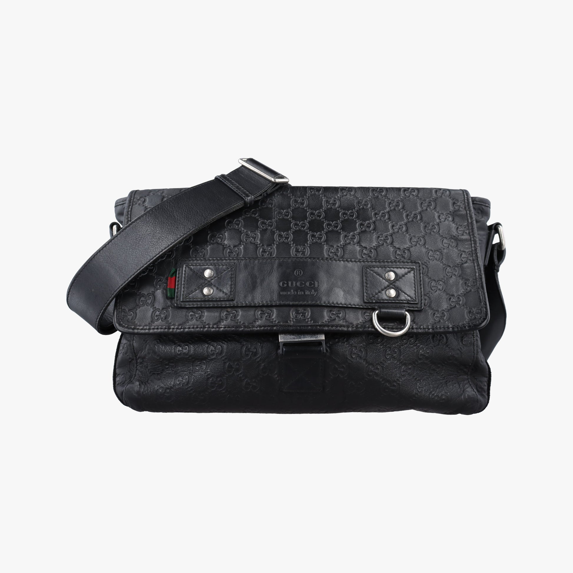 Guccissima Rubber Messenger Black Leather 246067 Lot number unknownグッチシマ ラバー メッセンジャー ブラック レザー 246067 製番不明