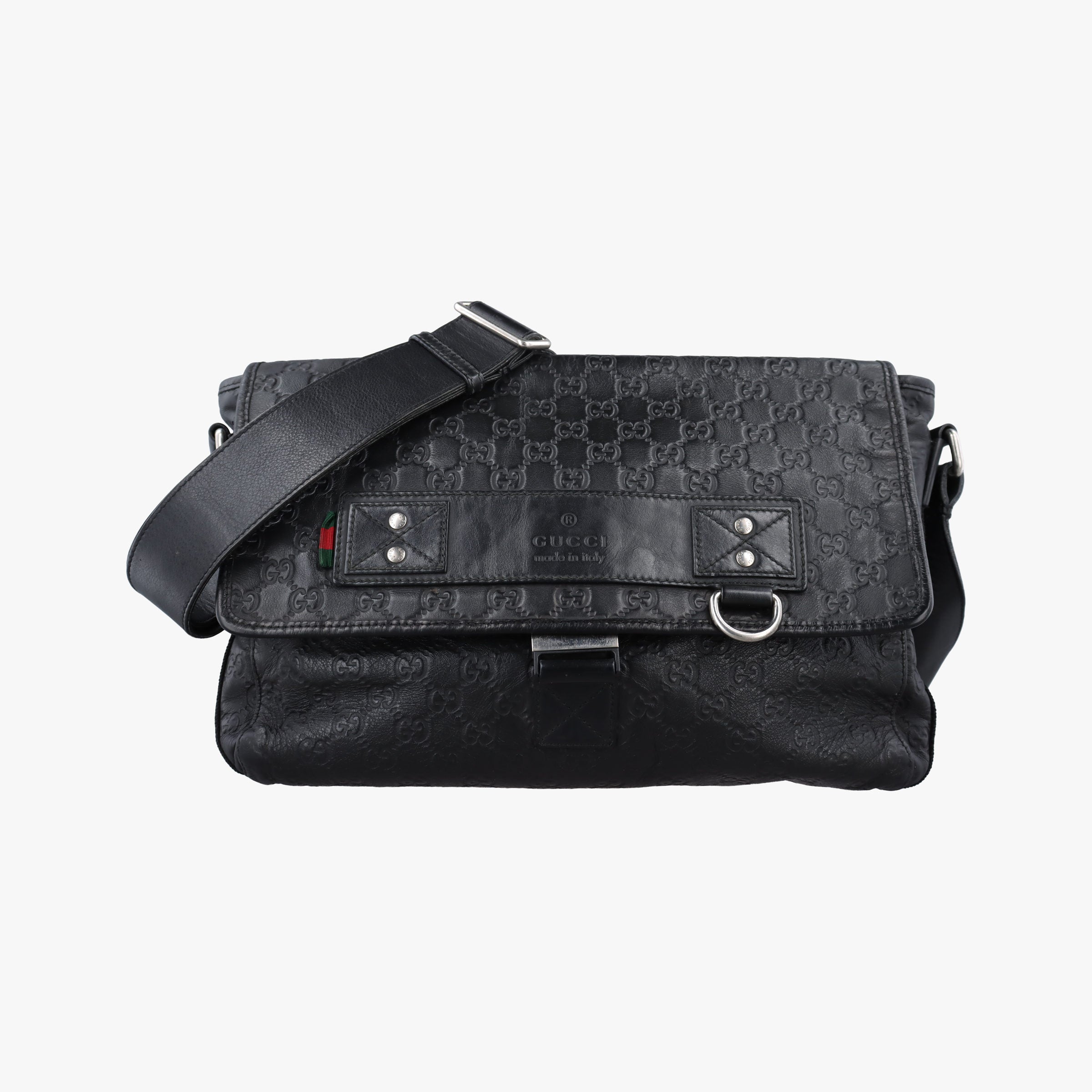 Guccissima Rubber Messenger Black Leather 246067 Lot number unknownグッチシマ ラバー メッセンジャー ブラック レザー 246067 製番不明