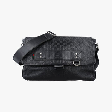 Guccissima Rubber Messenger Black Leather 246067 Lot number unknownグッチシマ ラバー メッセンジャー ブラック レザー 246067 製番不明