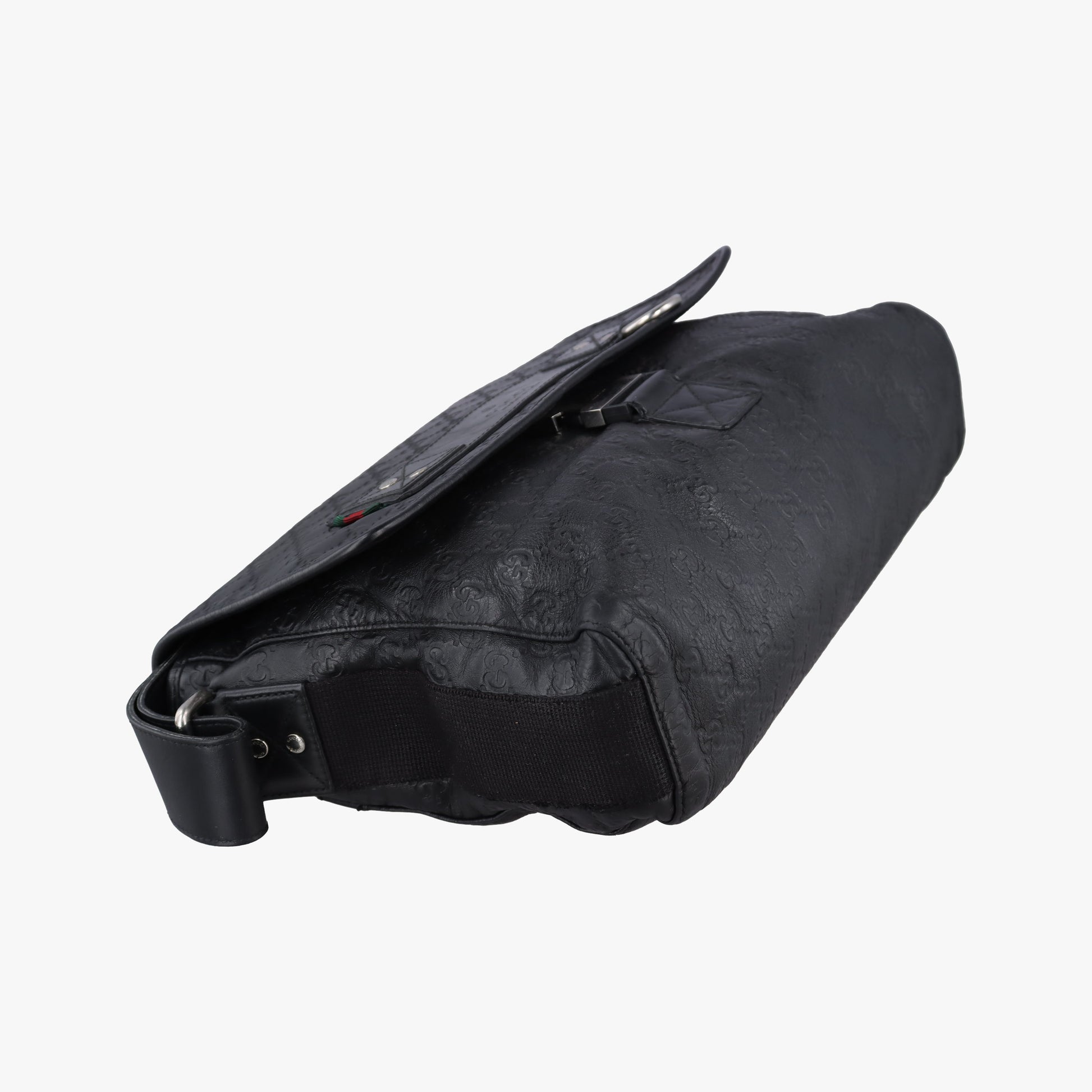 Guccissima Rubber Messenger Black Leather 246067 Lot number unknownグッチシマ ラバー メッセンジャー ブラック レザー 246067 製番不明