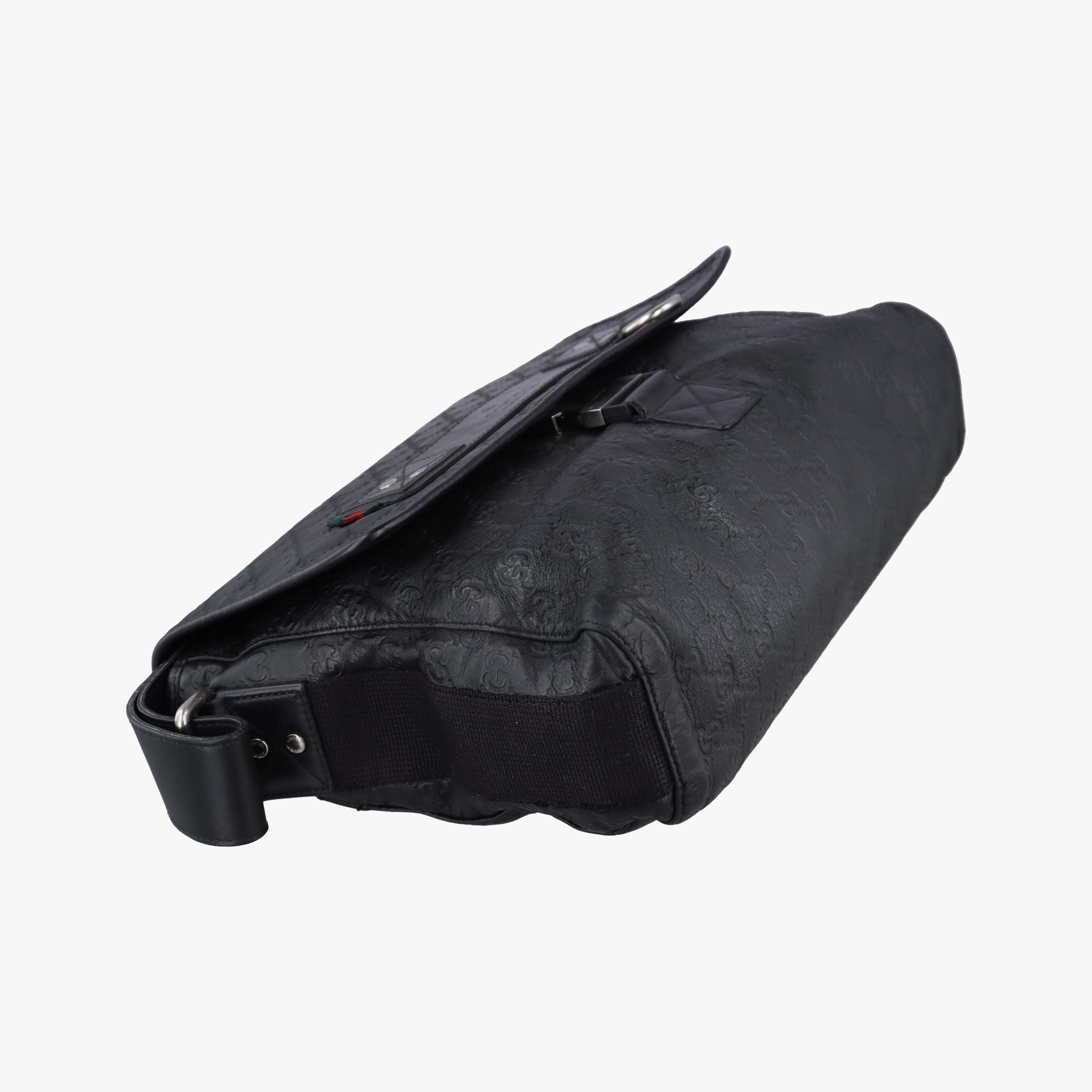 Guccissima Rubber Messenger Black Leather 246067 Lot number unknownグッチシマ ラバー メッセンジャー ブラック レザー 246067 製番不明