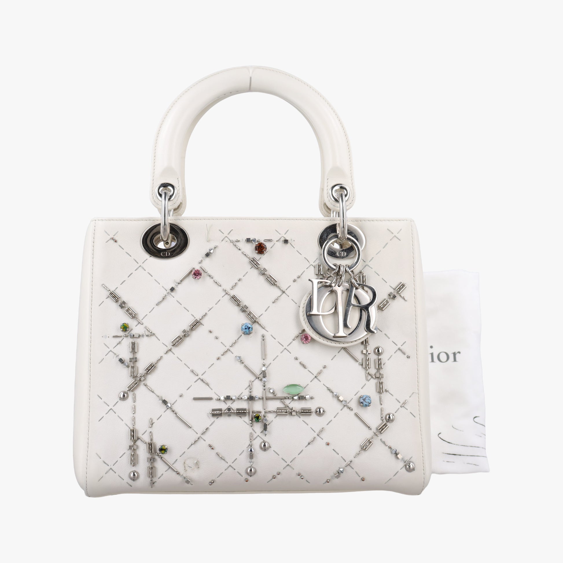 Lady Dior White leather 02-MA-0126レディ ディオール ホワイト レザー 02-MA-0126