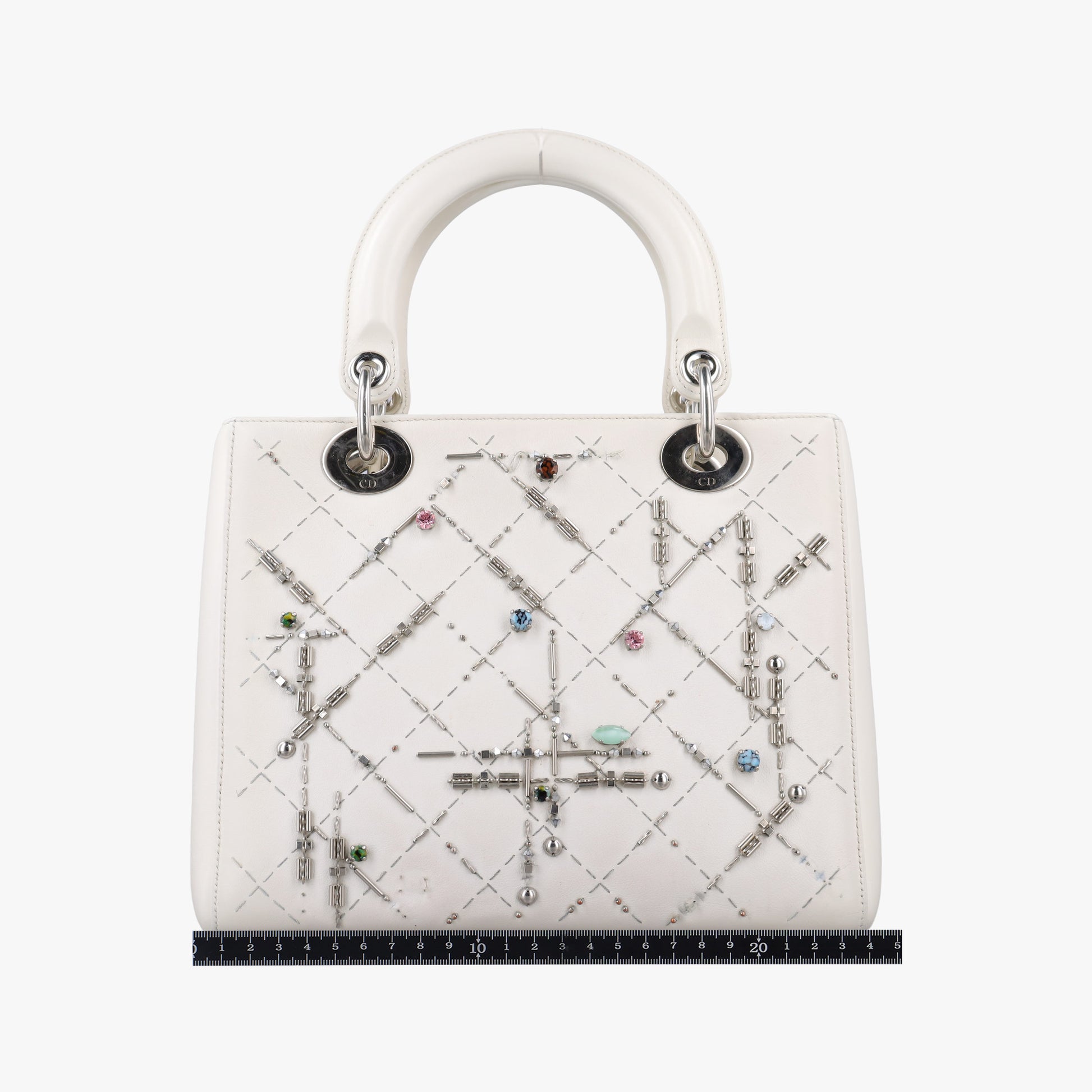 Lady Dior White leather 02-MA-0126レディ ディオール ホワイト レザー 02-MA-0126