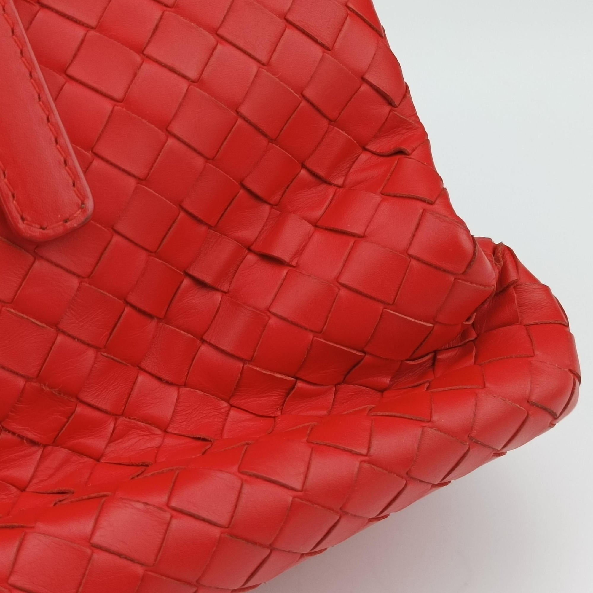 Roma Intrecciato Red lambskin B04886091Aローマ イントレチャート レッド ラムスキン B04886091A