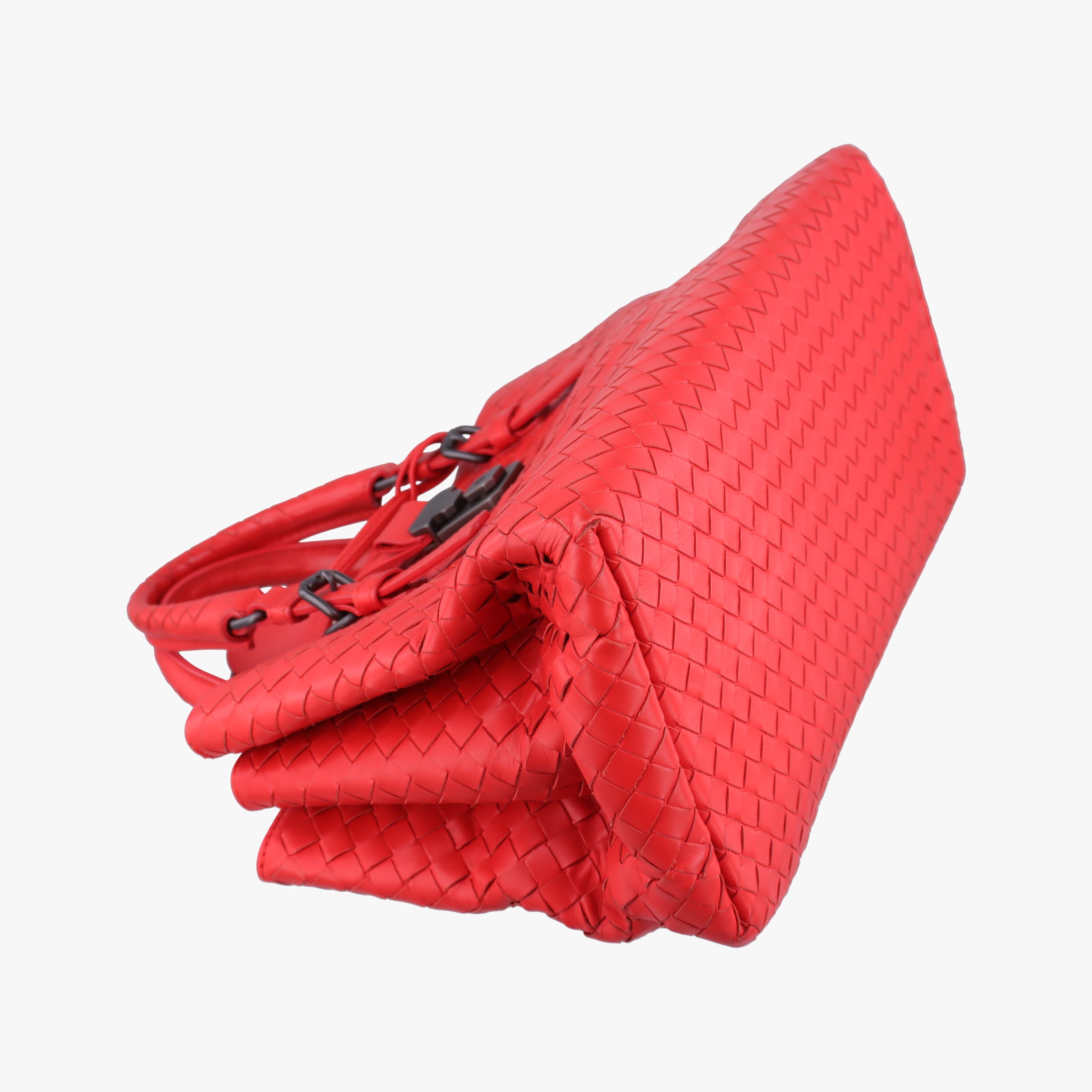Roma Intrecciato Red lambskin B04886091Aローマ イントレチャート レッド ラムスキン B04886091A