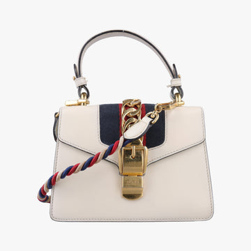Sylvie Ivory×navy×red Leather 470270 C022522761シルヴィ アイボリー×ネイビー×レッド レザー 470270 C022522761