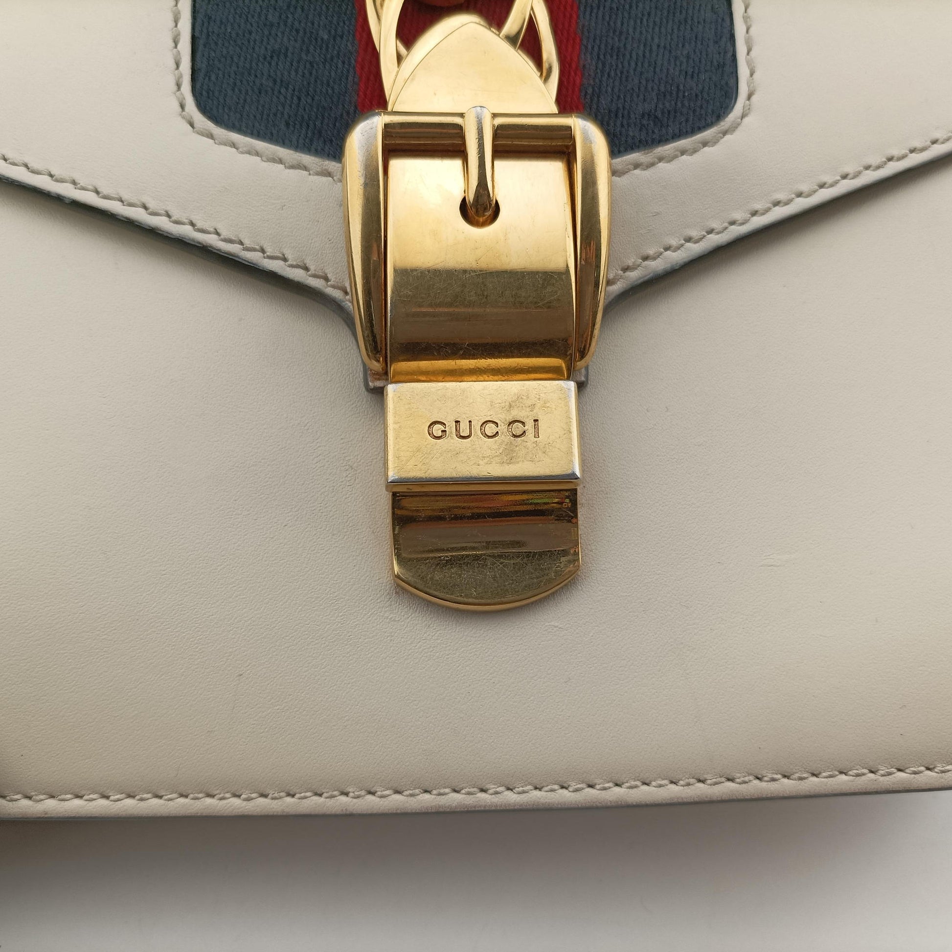 Sylvie Ivory×navy×red Leather 470270 C022522761シルヴィ アイボリー×ネイビー×レッド レザー 470270 C022522761