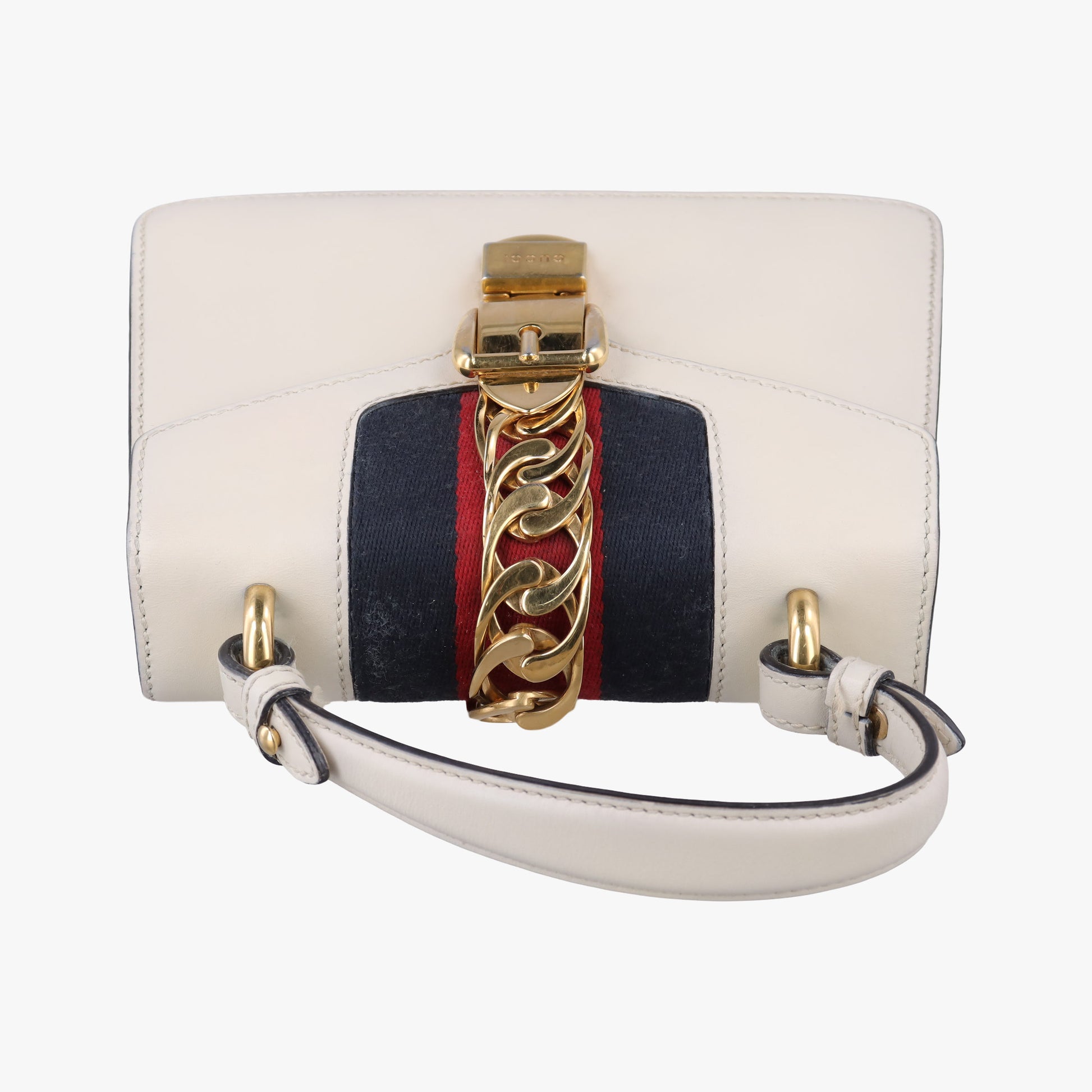 Sylvie Ivory×navy×red Leather 470270 C022522761シルヴィ アイボリー×ネイビー×レッド レザー 470270 C022522761