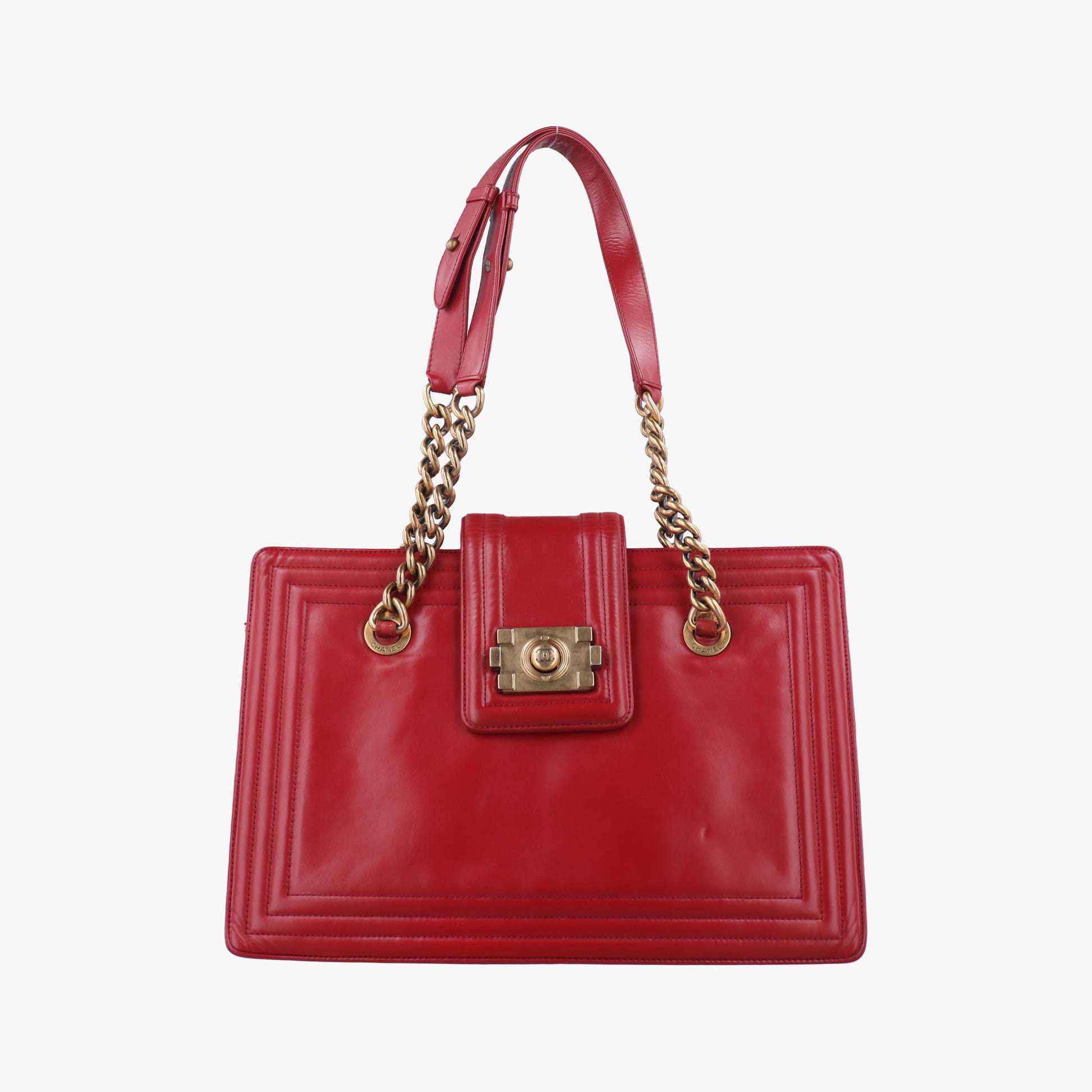 Jetsetter Boy Shopping Tote Red Leather A66708 15635654ジェットセッター ボーイ ショッピング トート レッド レザー A66708 15635654
