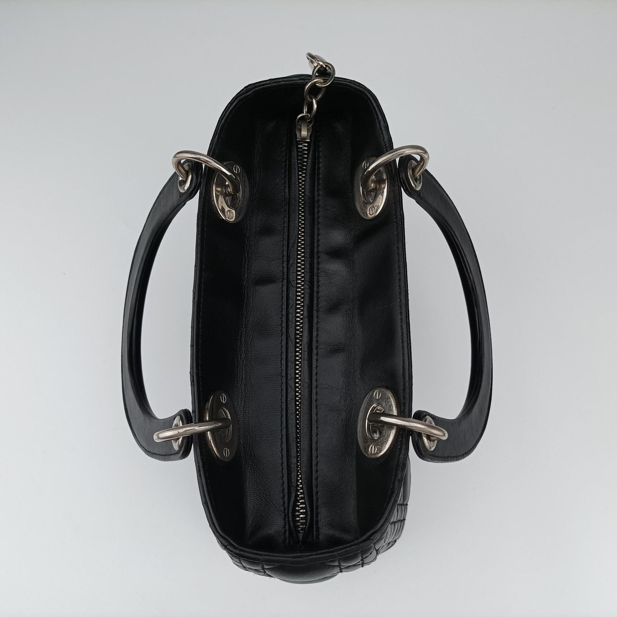 Lady Dior Black lambskin 02-MA-1028レディディオール ブラック ラムスキン 02-MA-1028