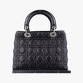 Lady Dior Black lambskin 02-MA-1028レディディオール ブラック ラムスキン 02-MA-1028