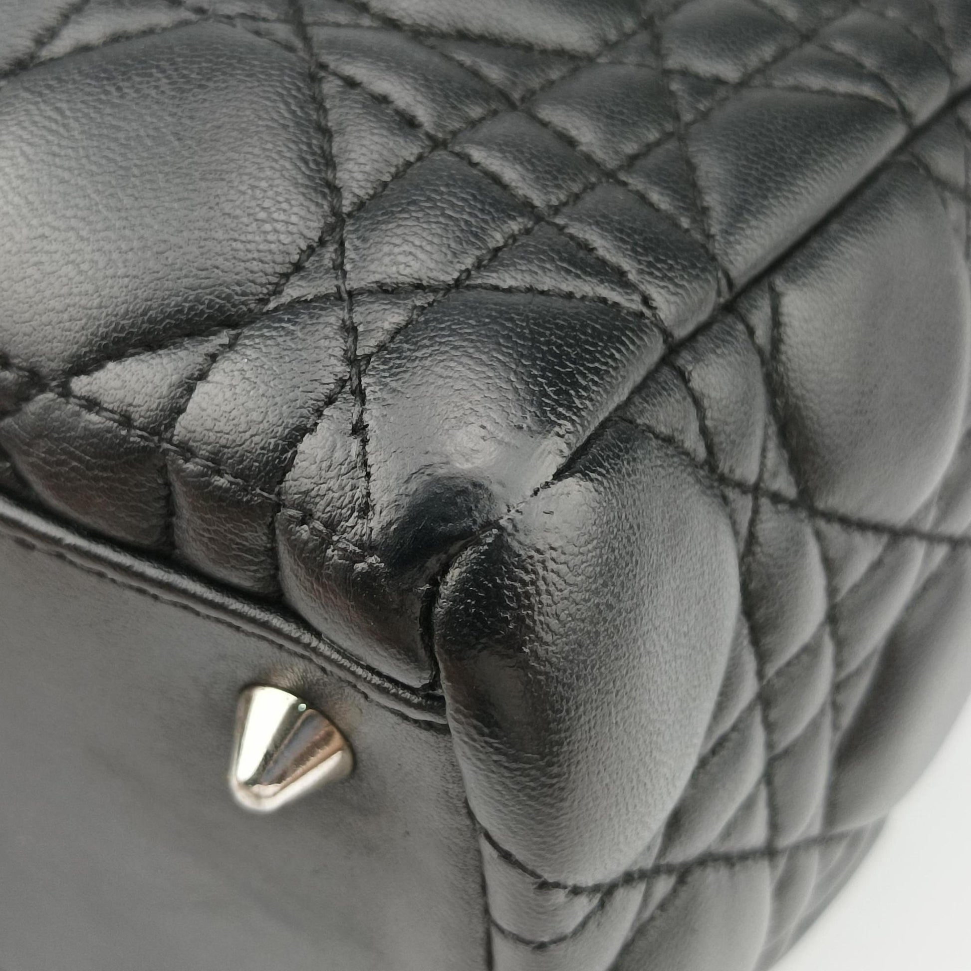 Lady Dior Black lambskin 02-MA-1028レディディオール ブラック ラムスキン 02-MA-1028