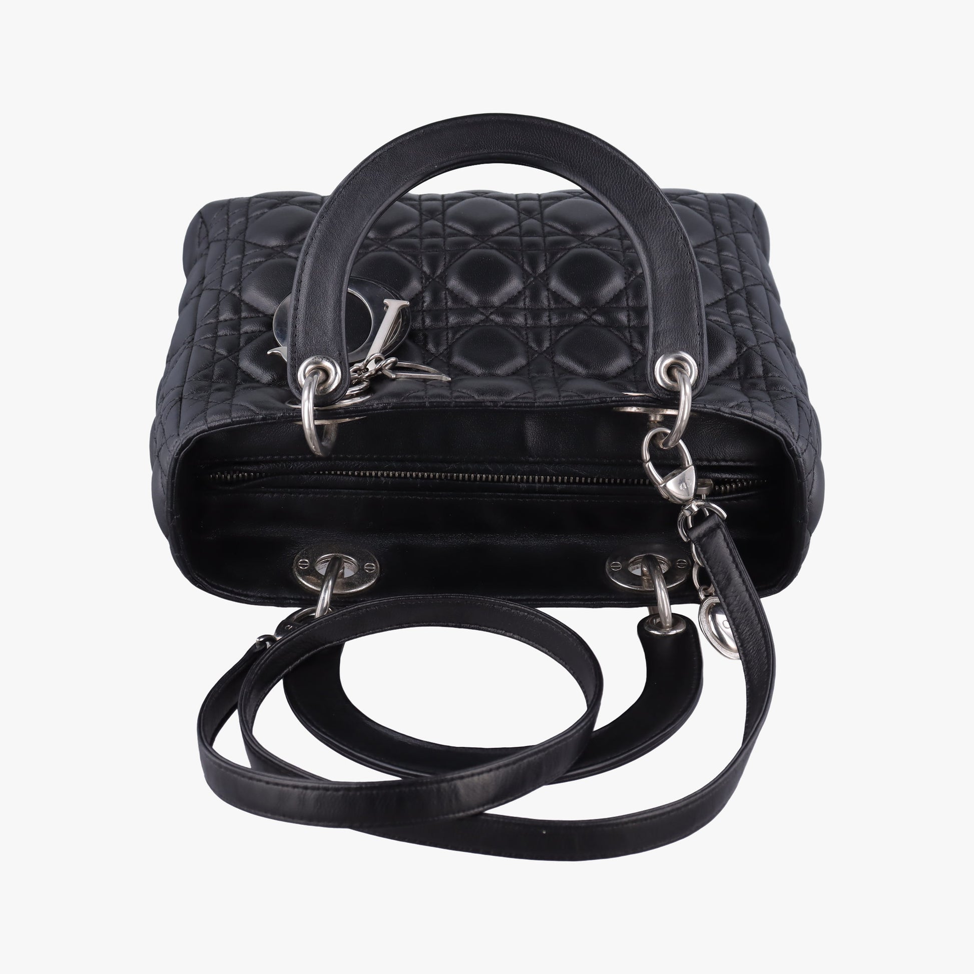 Lady Dior Black lambskin 02-MA-1028レディディオール ブラック ラムスキン 02-MA-1028