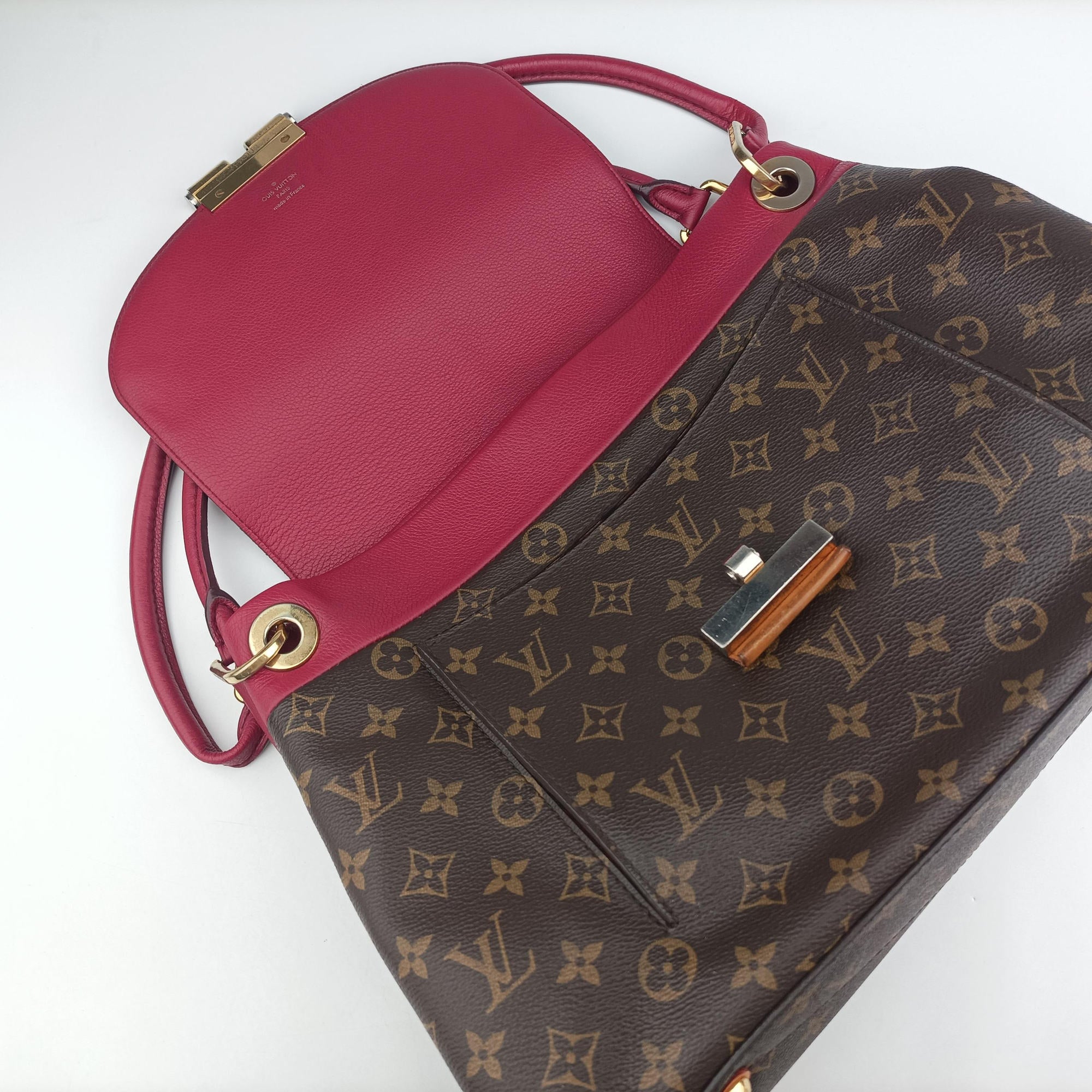 OLYMPE Brown×Rouge Monogram Canvas×calf leather M40732 SP0184オランプ モノグラム/ブラウン×ルージュ モノグラムキャンバス×カーフレザー M40732 SP0184