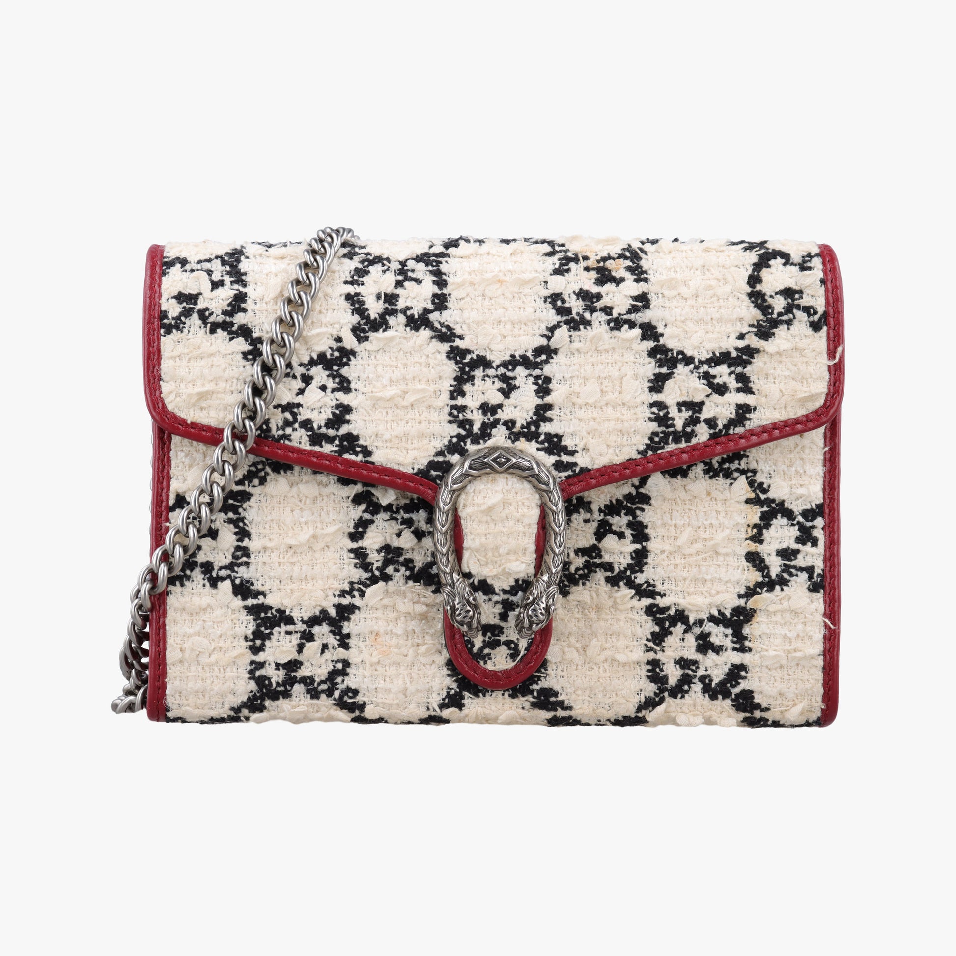 Dionysus Ivory × Red × Black Tweed×Leather 401231 ディオニュソス アイボリー × レッド × ブラック ツイード×レザー 401231 