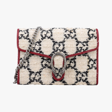 Dionysus Ivory × Red × Black Tweed×Leather 401231 ディオニュソス アイボリー × レッド × ブラック ツイード×レザー 401231 
