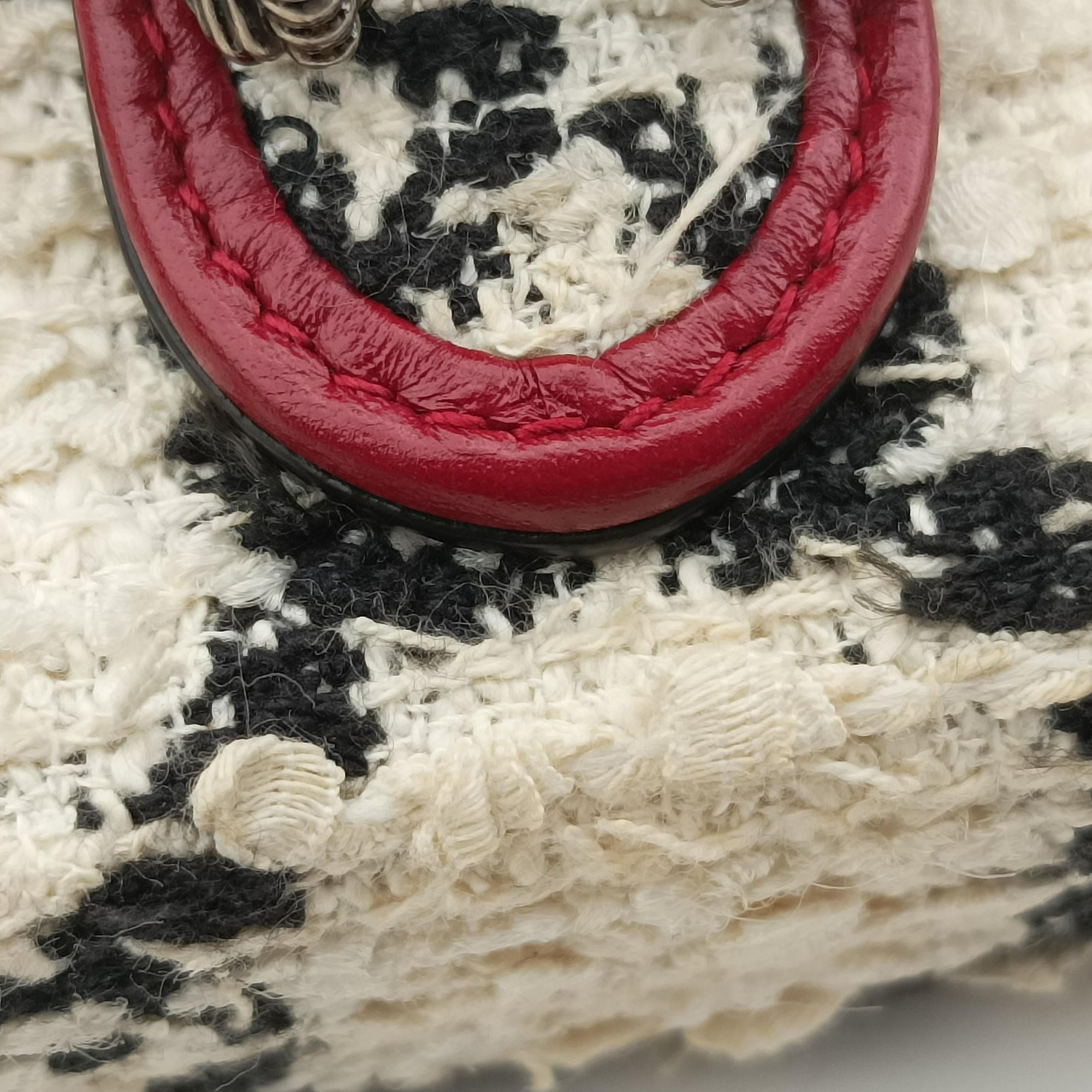 Dionysus Ivory × Red × Black Tweed×Leather 401231 ディオニュソス アイボリー × レッド × ブラック ツイード×レザー 401231 