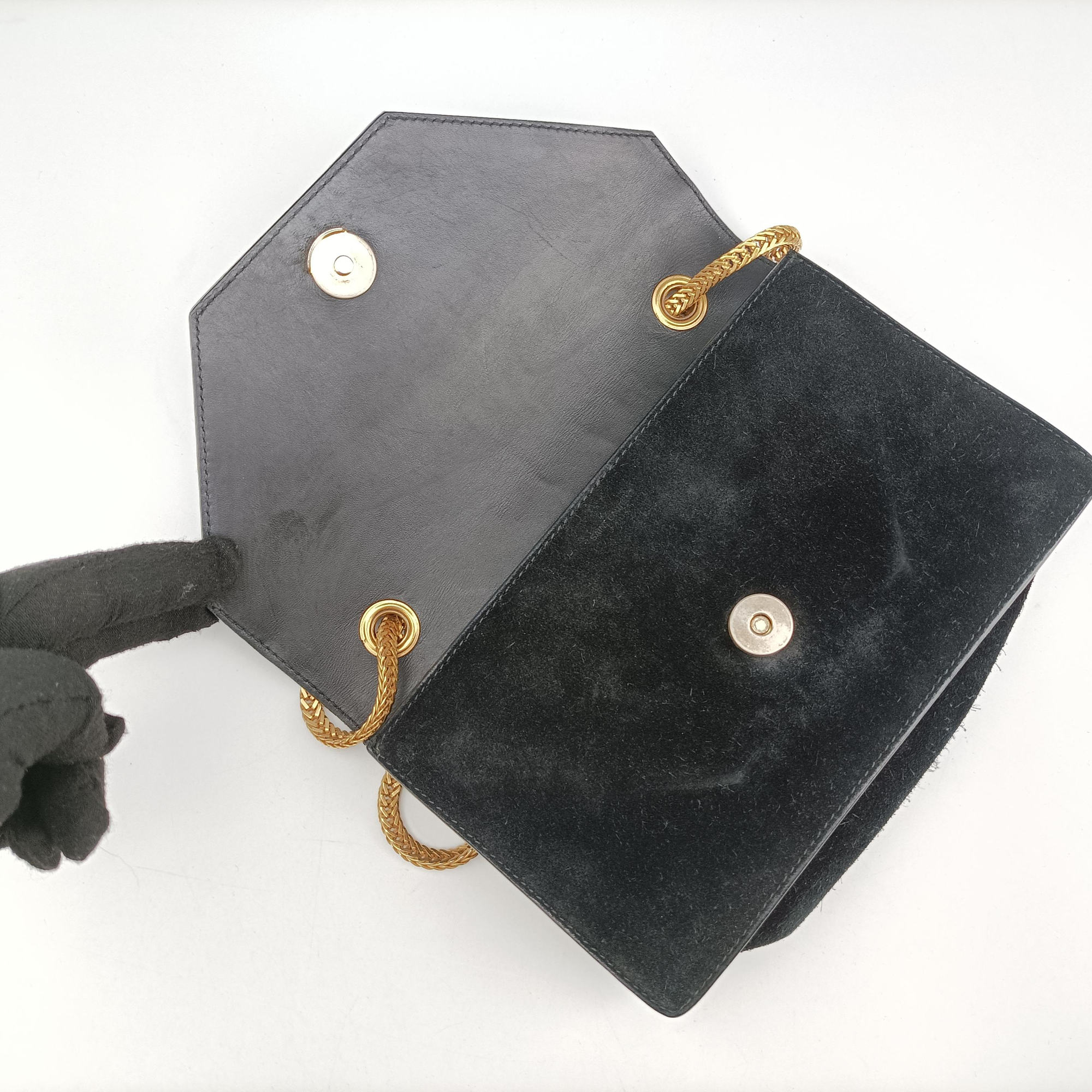 Small Betty Black Suede × Leather 314516 314516.000926ベティ スモール ブラック スエード × レザー 314516 314516.000926