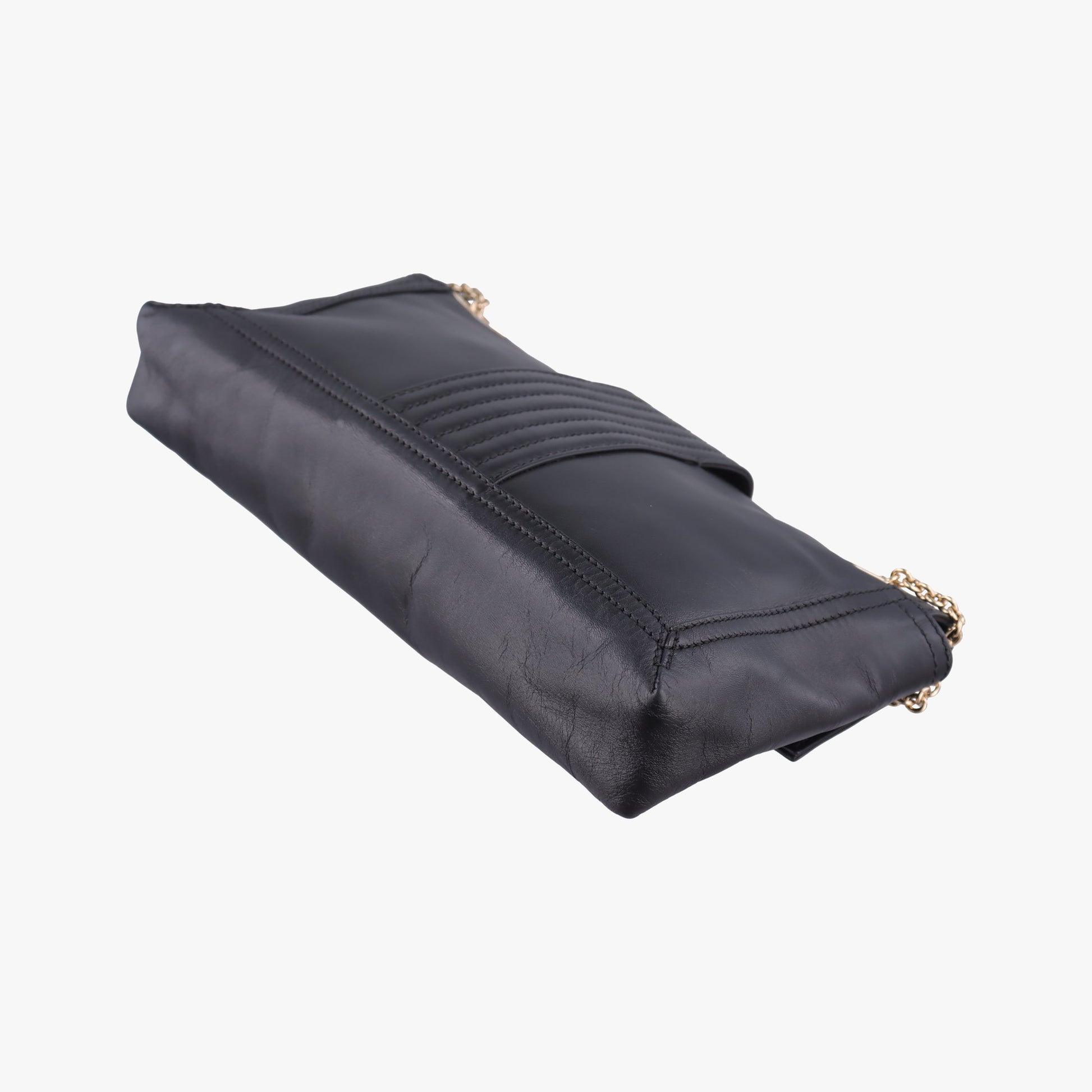 Baguette Chain Flap Black Leather 8BT139 8BT139-A09 128-2566マンマバケット ブラック レザー 8BT139 8BT139-A09 128-2566