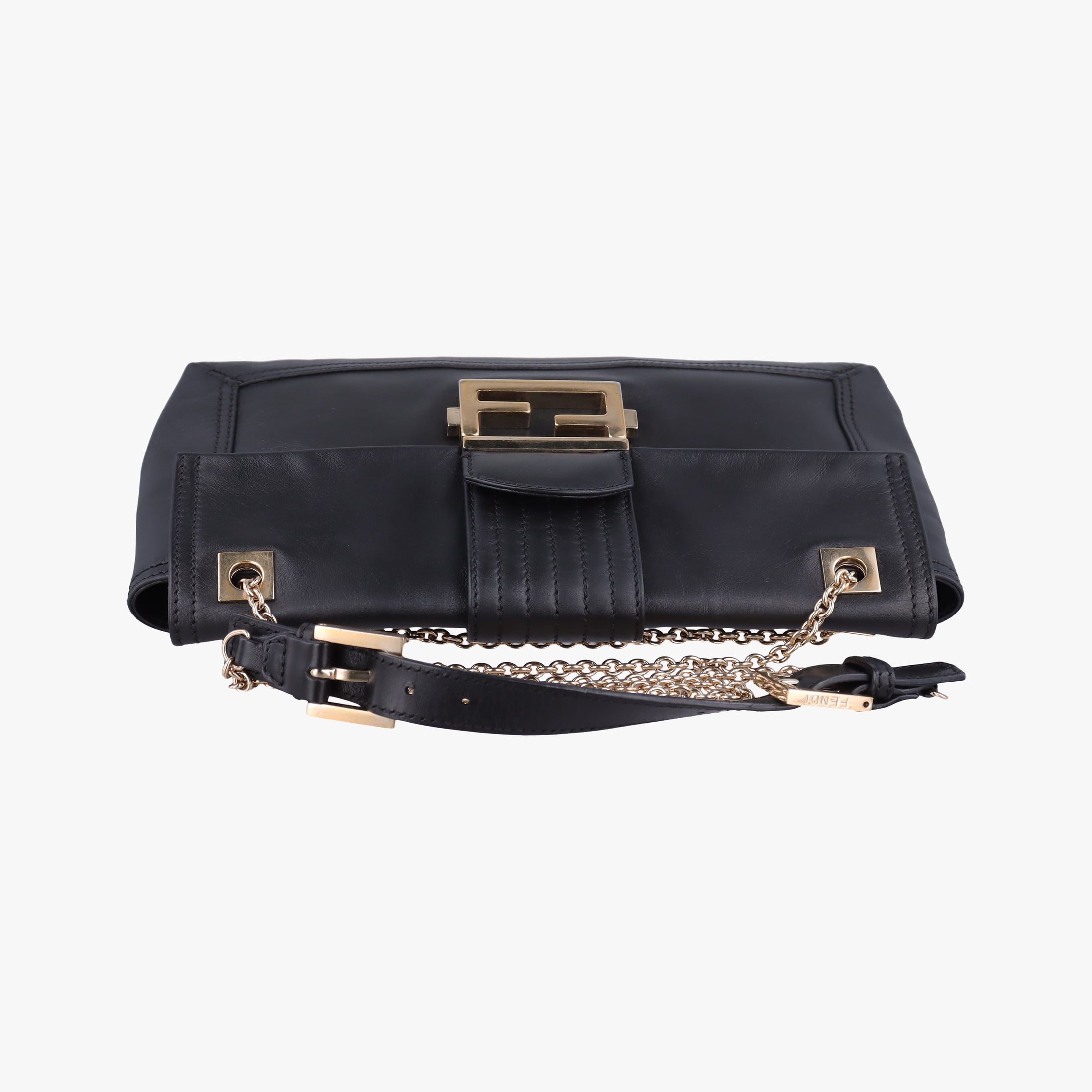 Baguette Chain Flap Black Leather 8BT139 8BT139-A09 128-2566マンマバケット ブラック レザー 8BT139 8BT139-A09 128-2566