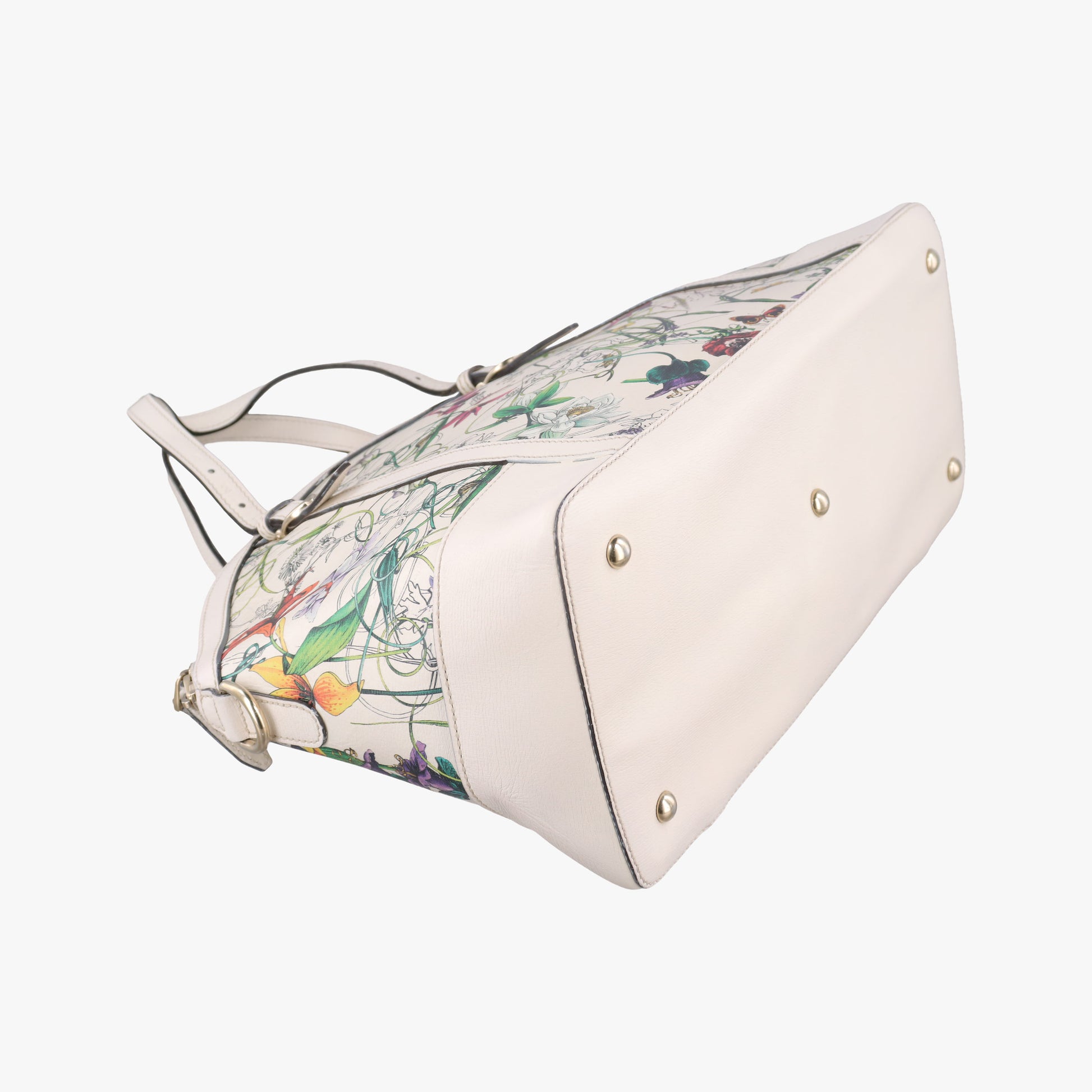 Nice Floral White×multi Leather 309614 H015697378ニースフローラ ホワイト×マルチ レザー 309614 H015697378