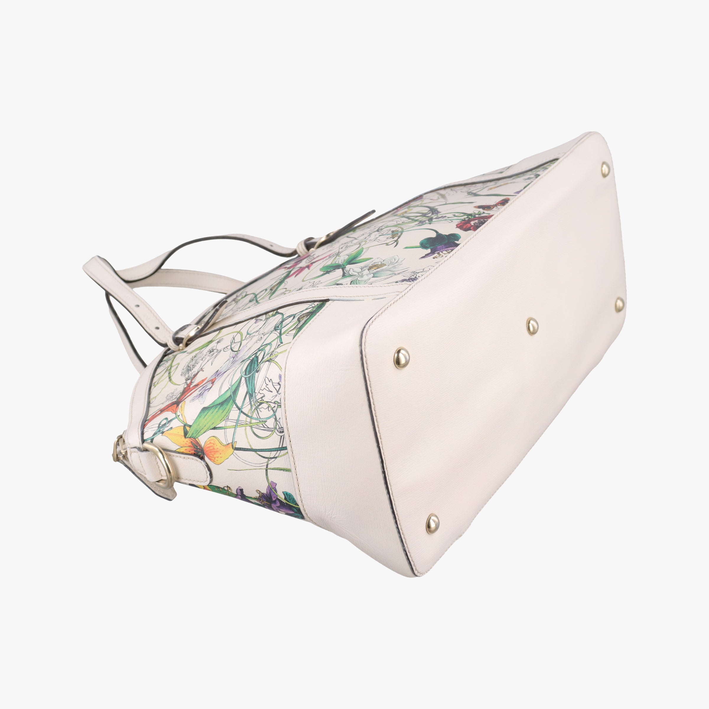 Nice Floral White×multi Leather 309614 H015697378ニースフローラ ホワイト×マルチ レザー 309614 H015697378