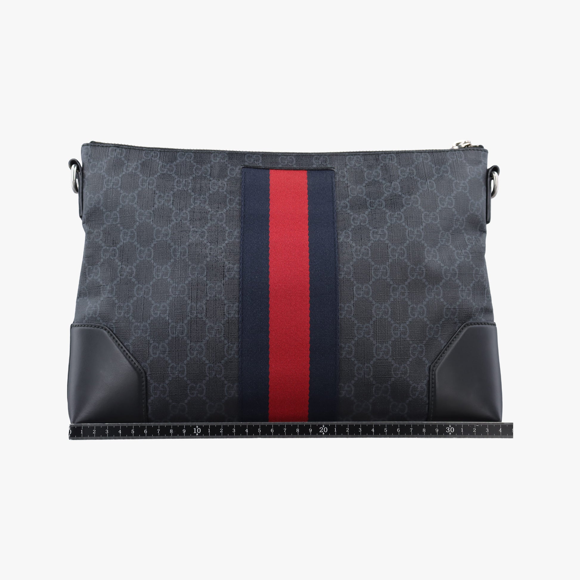 GG Supreme Shelley Messenger Black×red PVC coated canvas×leather 474139 I028818556GGスプリーム メッセンジャー ブラック×レッド PVCコーティングキャンバス×レザー 474139 I028818556