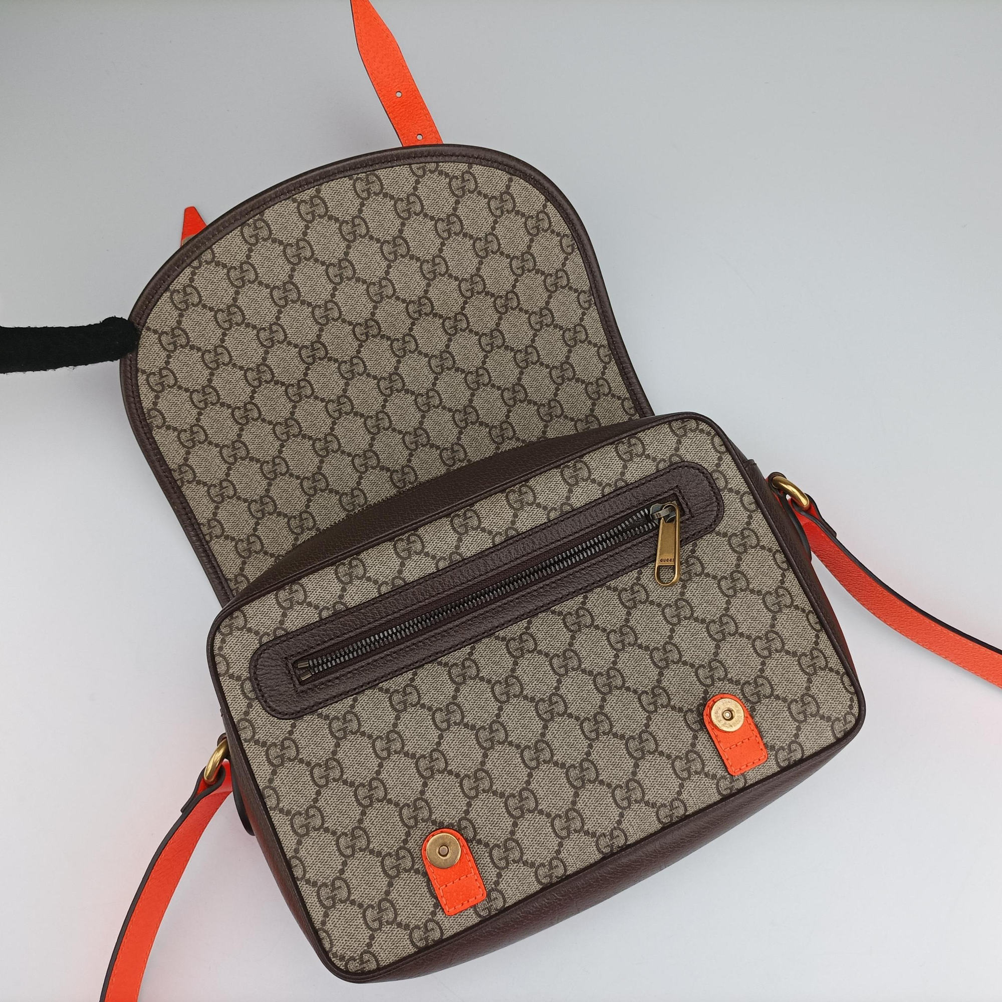 Ophidia Ebony × Neon Orange GG Supreme × Leather 792376 H042768768オフィディア エボニー × オレンジ GGスプリーム × レザー 792376 H042768768