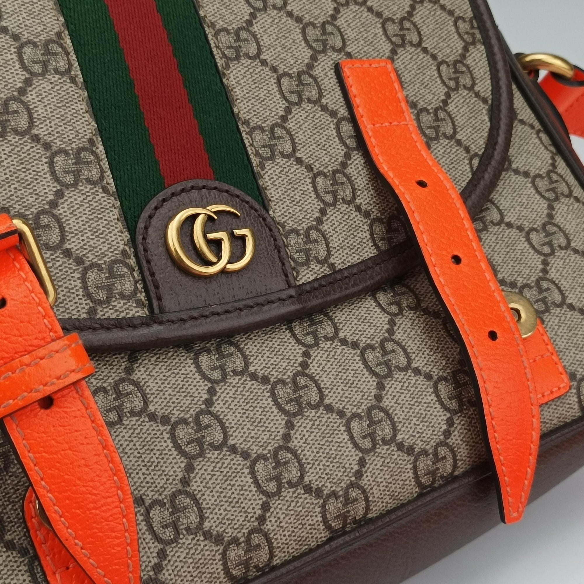 Ophidia Ebony × Neon Orange GG Supreme × Leather 792376 H042768768オフィディア エボニー × オレンジ GGスプリーム × レザー 792376 H042768768