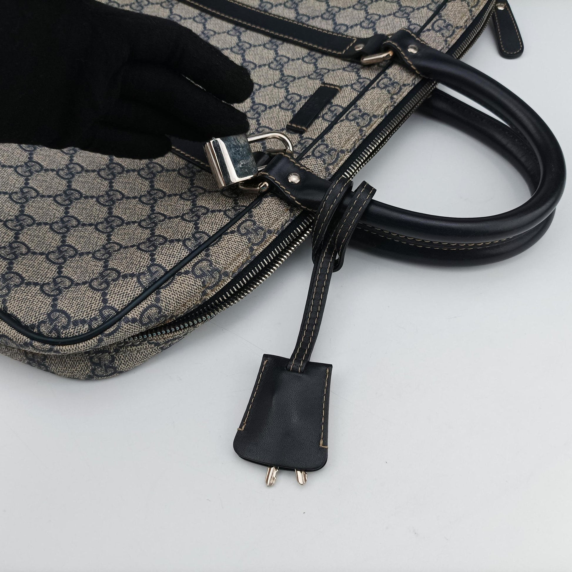Diamante Beige×Black PVC coated canvas 208463 B011285784ディアマンテ ベージュ×ネイビー PVCコーティングキャンバス 208463 B011285784