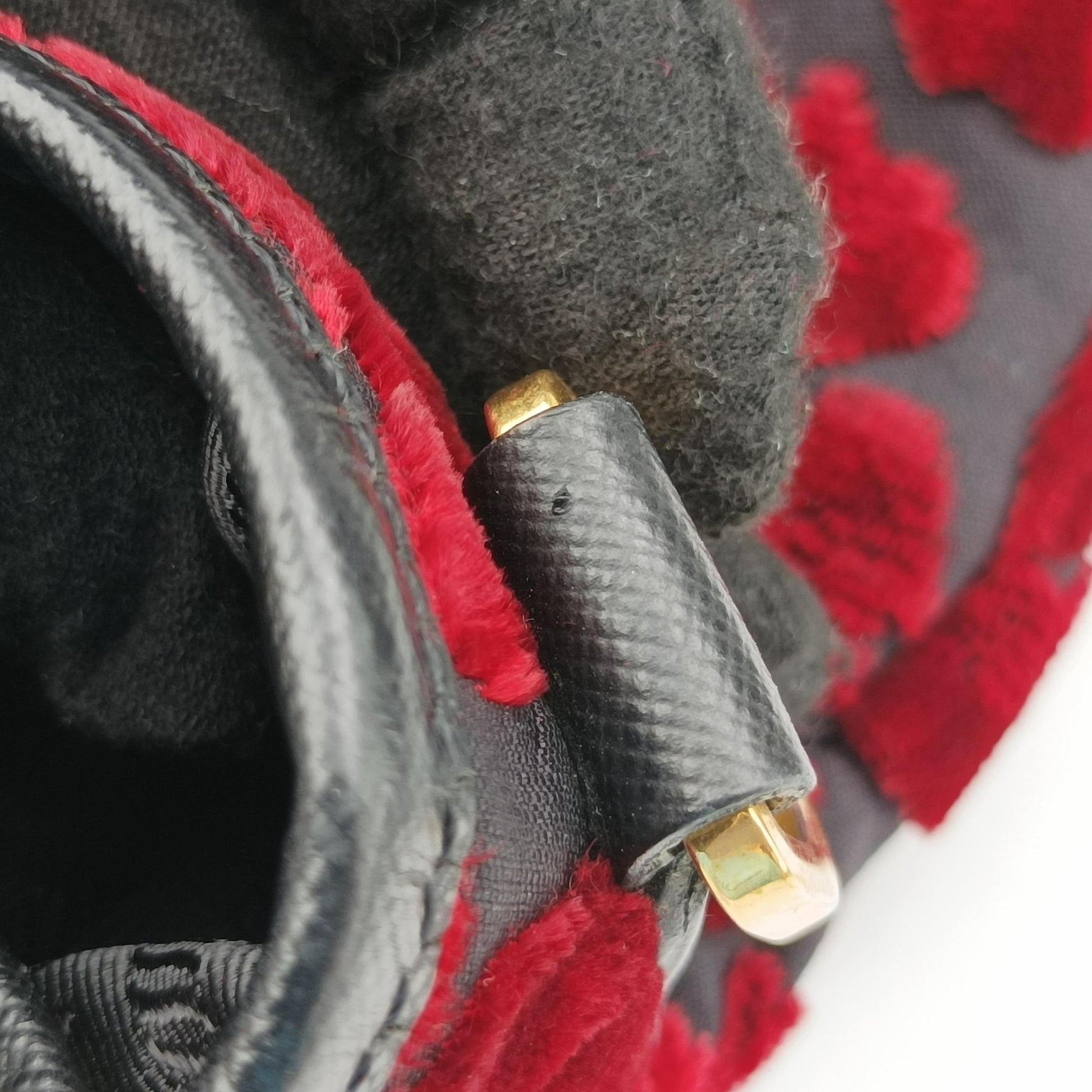 Tessuto Stampato Red × Black Velvet × Saffiano Leather BN1877 180テスート スタンパト レッド × ブラック ベルベット × サフィアーノ BN1877 180