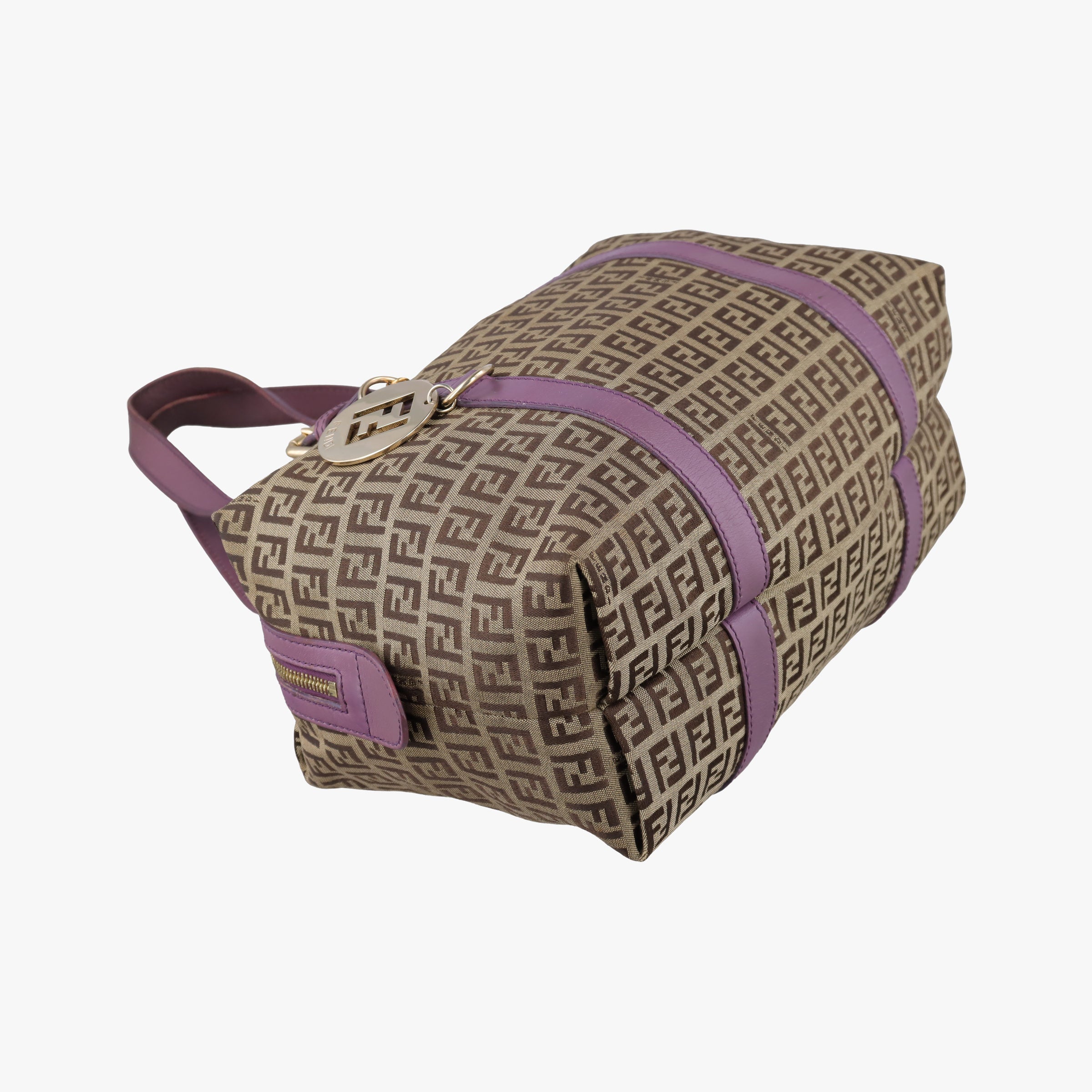Zucchino Glitter Logo Tobacco × Purple × Magenta Canvas × Leather 8BL106 8BL106-EPP 109-2415ズッキーノ柄 タバコ × パープル × マゼンタ キャンバス×レザー 8BL106 8BL106-EPP 109-2415