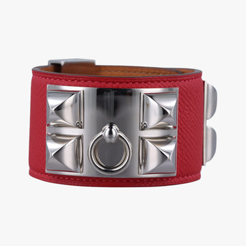 Collier de chien Red×silver Leather×GP S ▢P Rコリエ ド シアン レッド×シルバー レザー×GP S ▢P R
