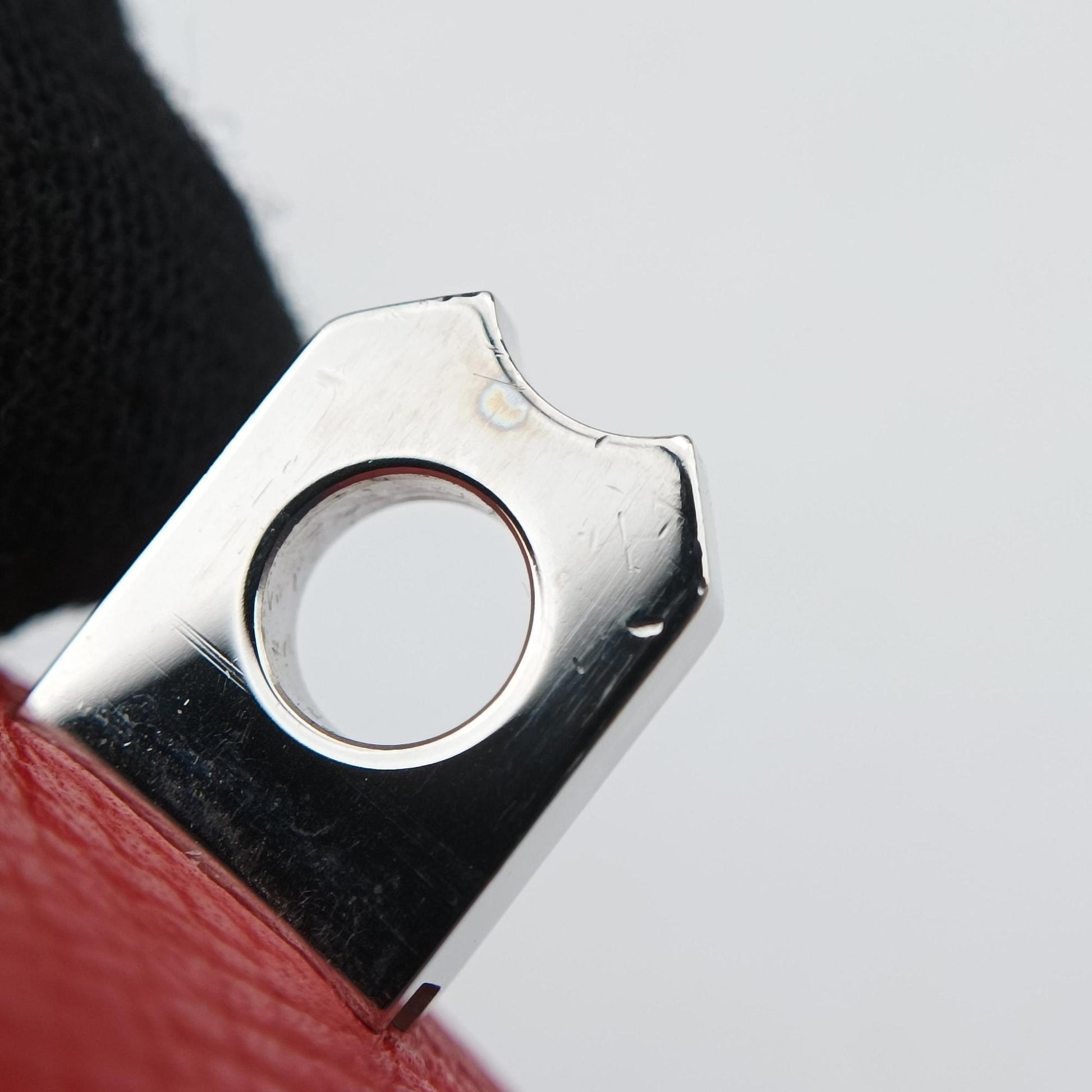 Collier de chien Red×silver Leather×GP S ▢P Rコリエ ド シアン レッド×シルバー レザー×GP S ▢P R