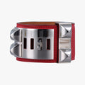 Collier de chien Red×silver Leather×GP S ▢P Rコリエ ド シアン レッド×シルバー レザー×GP S ▢P R